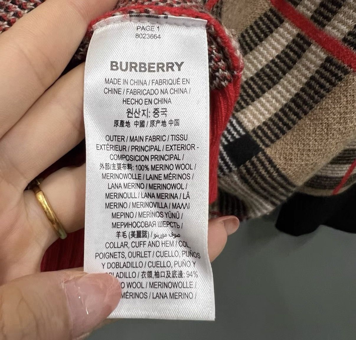 Burberry Burberry Color-block Check Jacquard Knitwear J41 Size US S / EU 44-46 / 1 - 3 Thumbnail