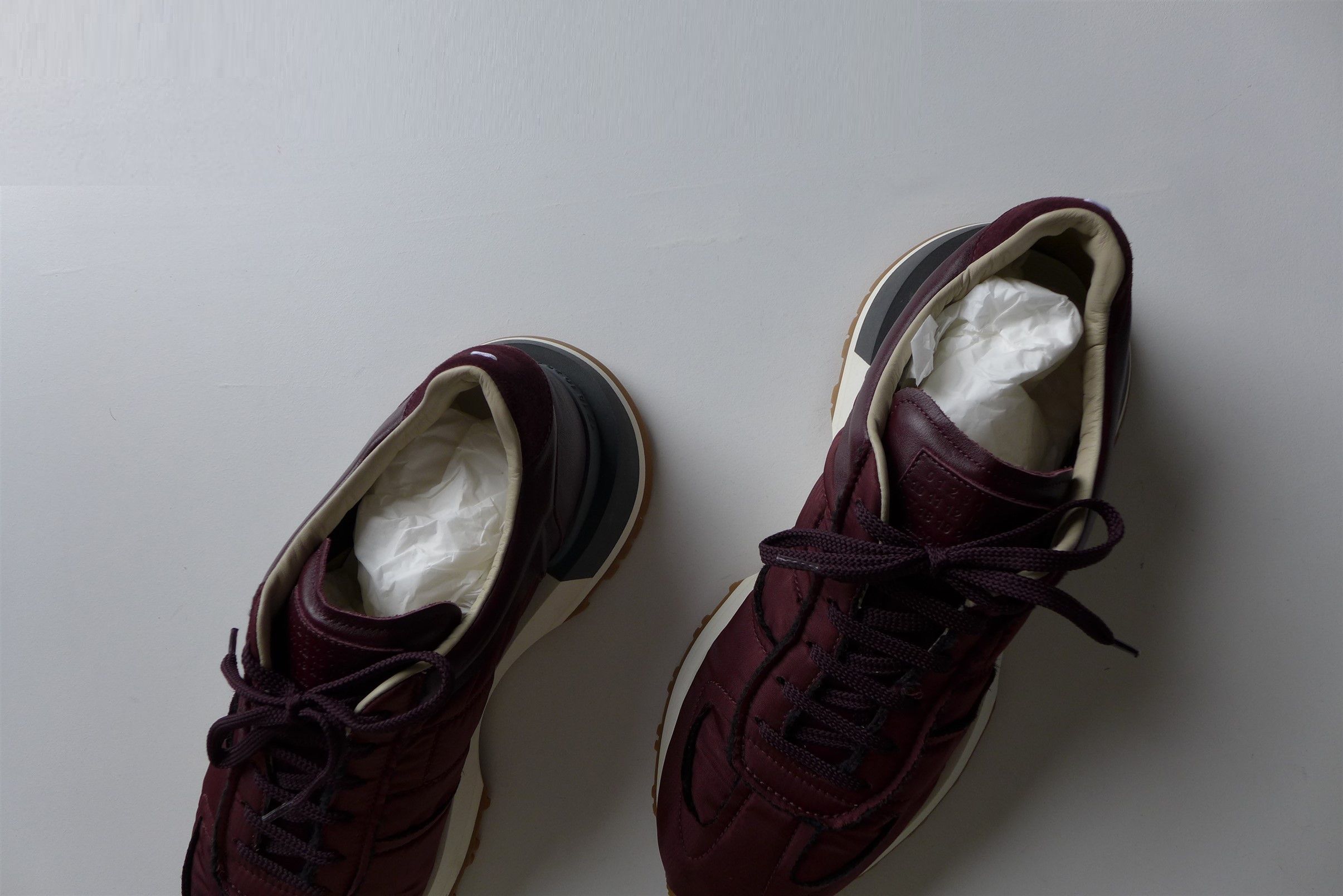 Maison Margiela Margiela Burgundy Runner Evolution Sneakers Size US 13 / EU 46 - 6 Thumbnail