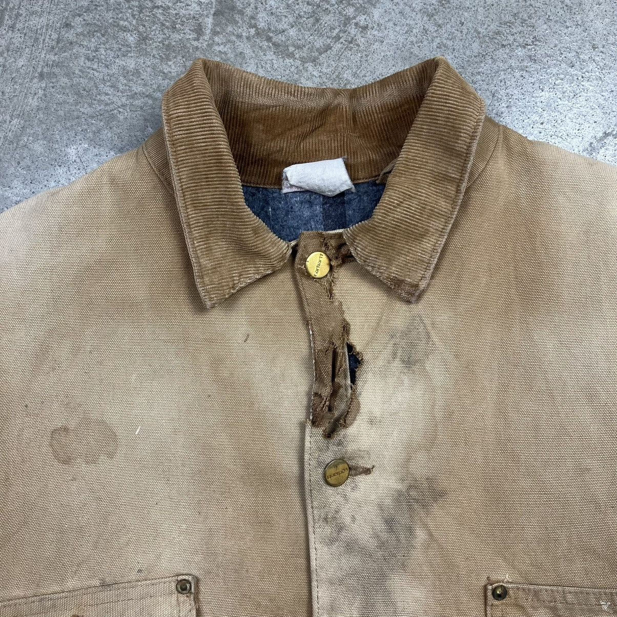 Carhartt 1990s carhartt chore jacket heavily distressed Size US XL / EU 56 / 4 - 14 Thumbnail