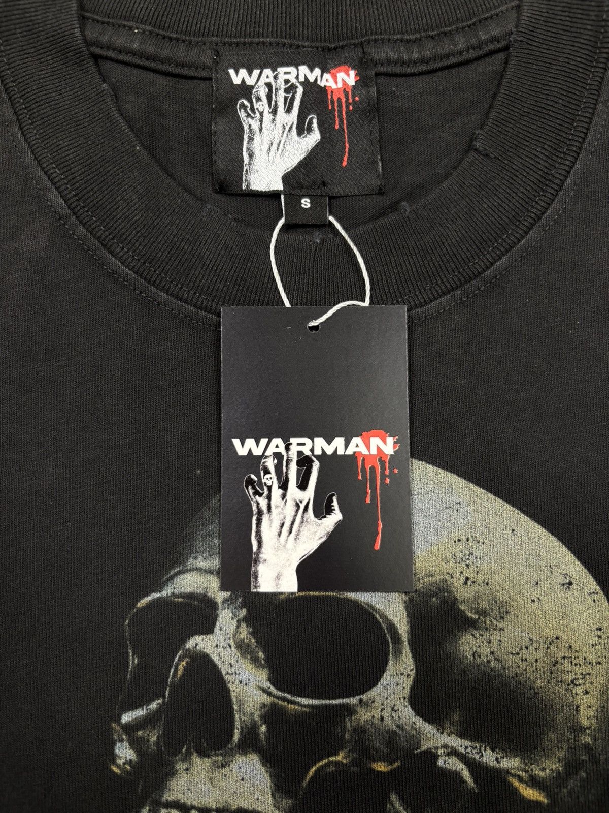 Vintage Warman Skeleton on Fire Graphic T-Shirt, Washed Black Size US S / EU 44-46 / 1 - 8 Thumbnail