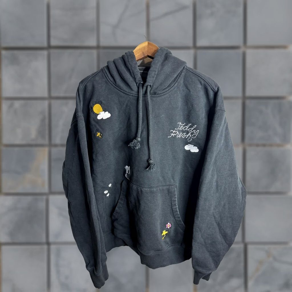 Teddy Fresh Teddy Fresh Peanuts Hoodie Mens Medium Black Embroidered Woodstock Snoopy Graphic Pullover Hooded Pockets Size US M / EU 48-50 / 2 - 1 Thumbnail