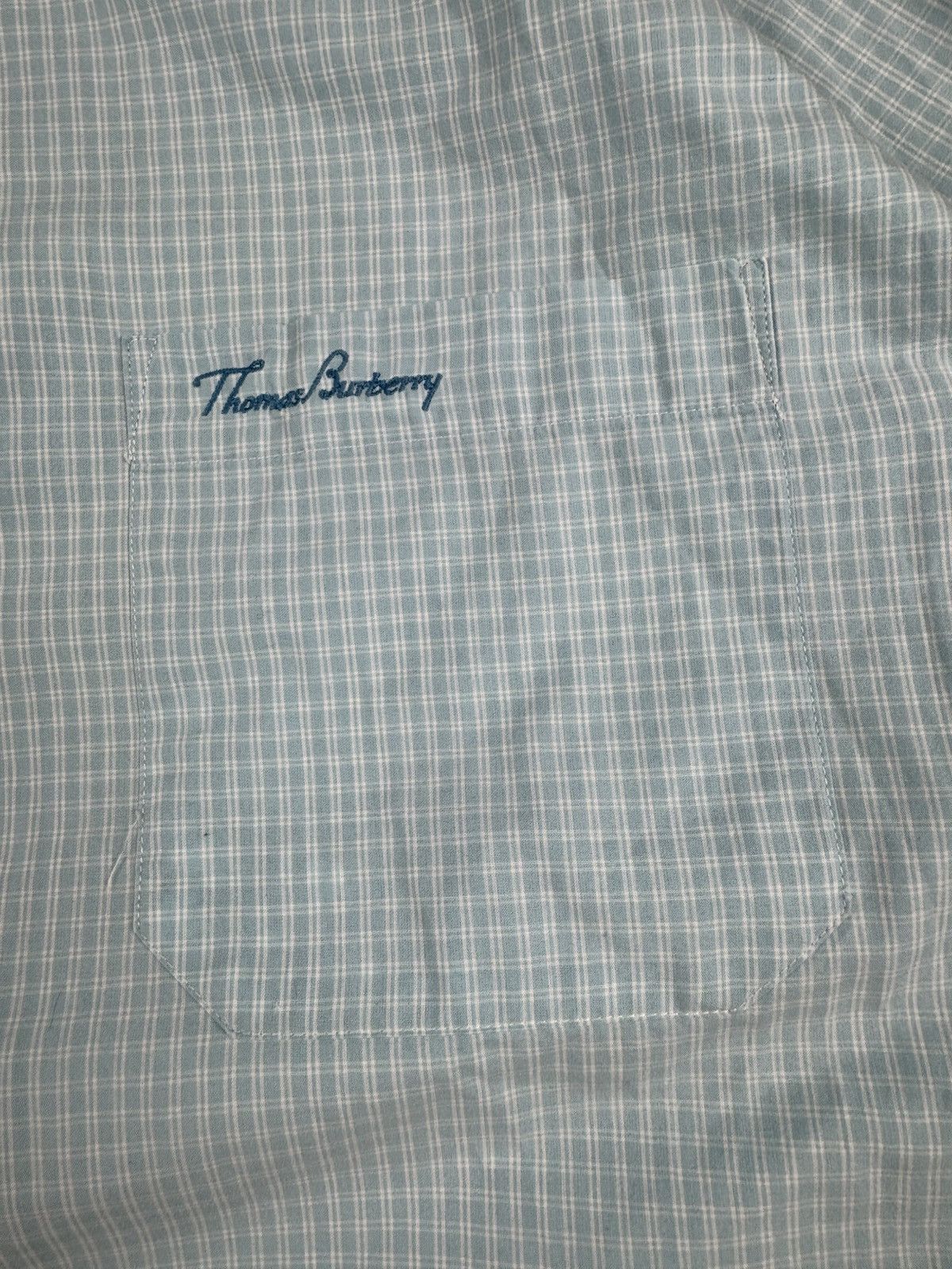 The Kooples Vintage 90s Thomas Burberry baby blue short sleeve shirt Size US M / EU 48-50 / 2 - 9 Thumbnail