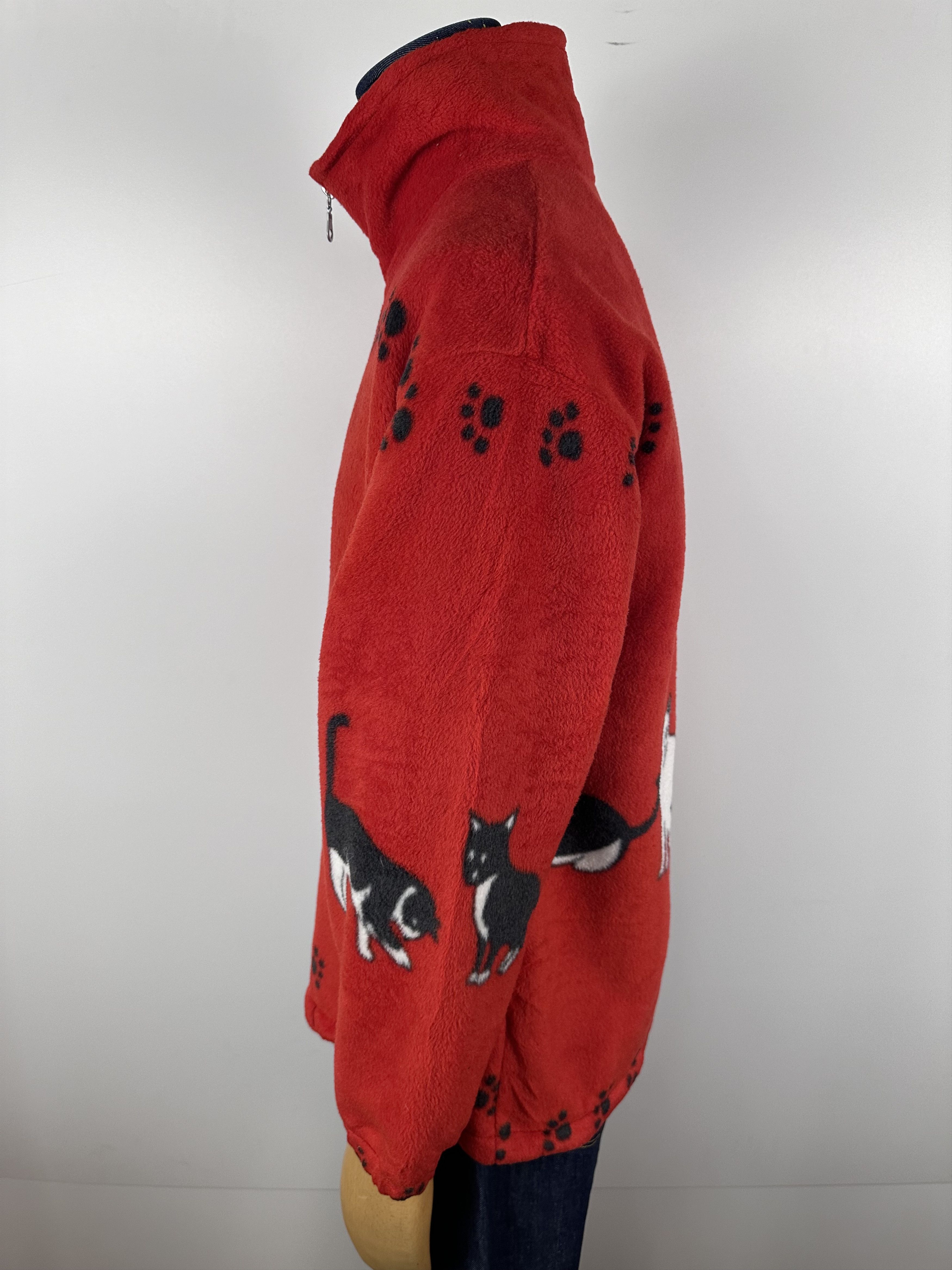Vintage Vintage Cats Fleece Jacket Sherpa Warm Overprint Nature Sz S Size US S / EU 44-46 / 1 - 5 Thumbnail