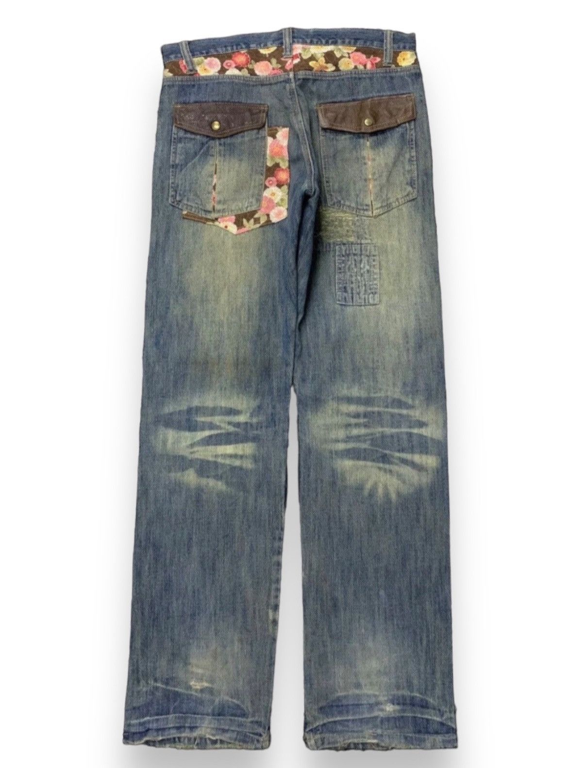 Hysteric Glamour Gumu Japan Boro Patchwork Mud Denim Jeans Size US 32 / EU 48 - 2 Thumbnail