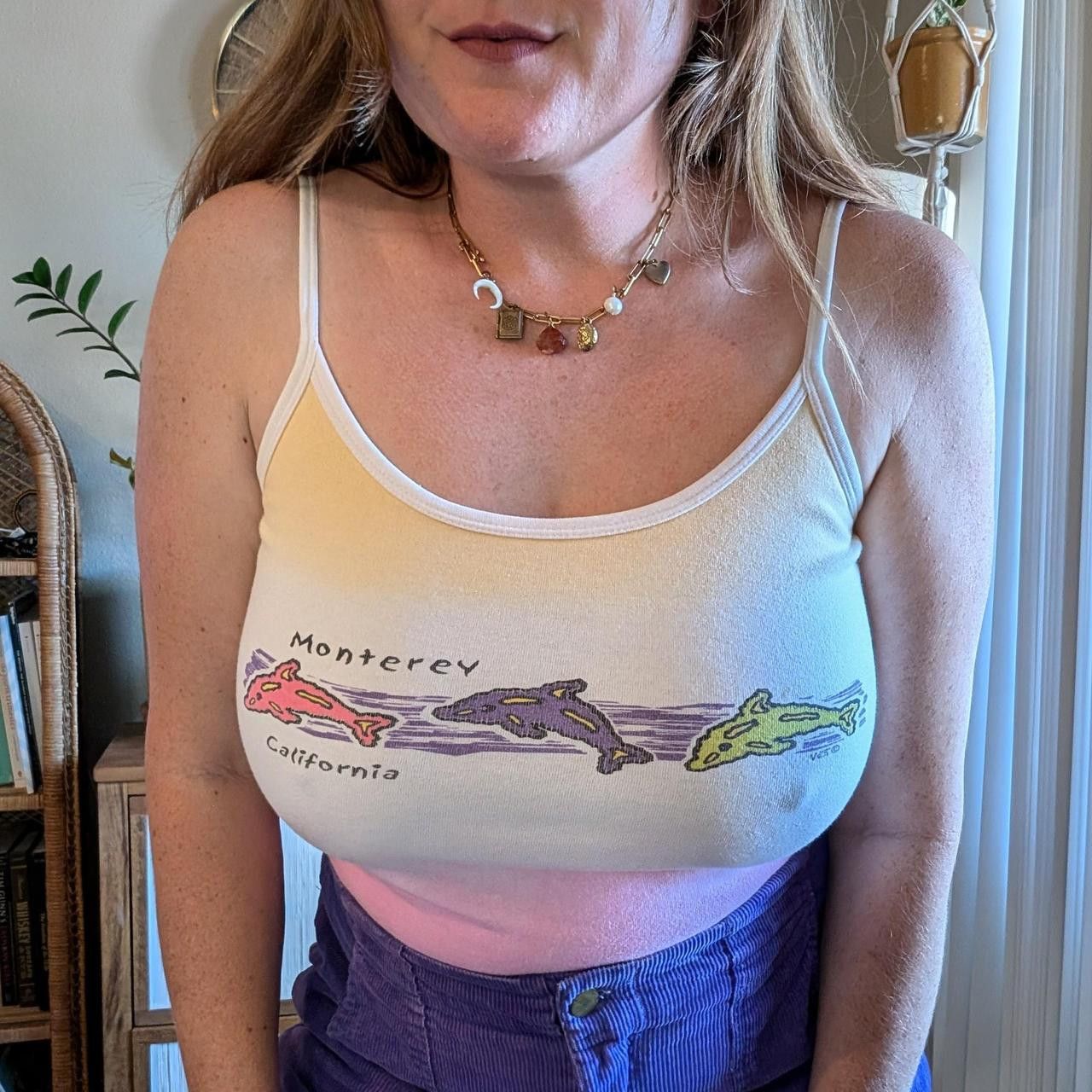 Vintage 80s/90s Monterey Dolphins Ombre Dip Dye Tank Top Size M / US 6-8 / IT 42-44 - 2 Thumbnail