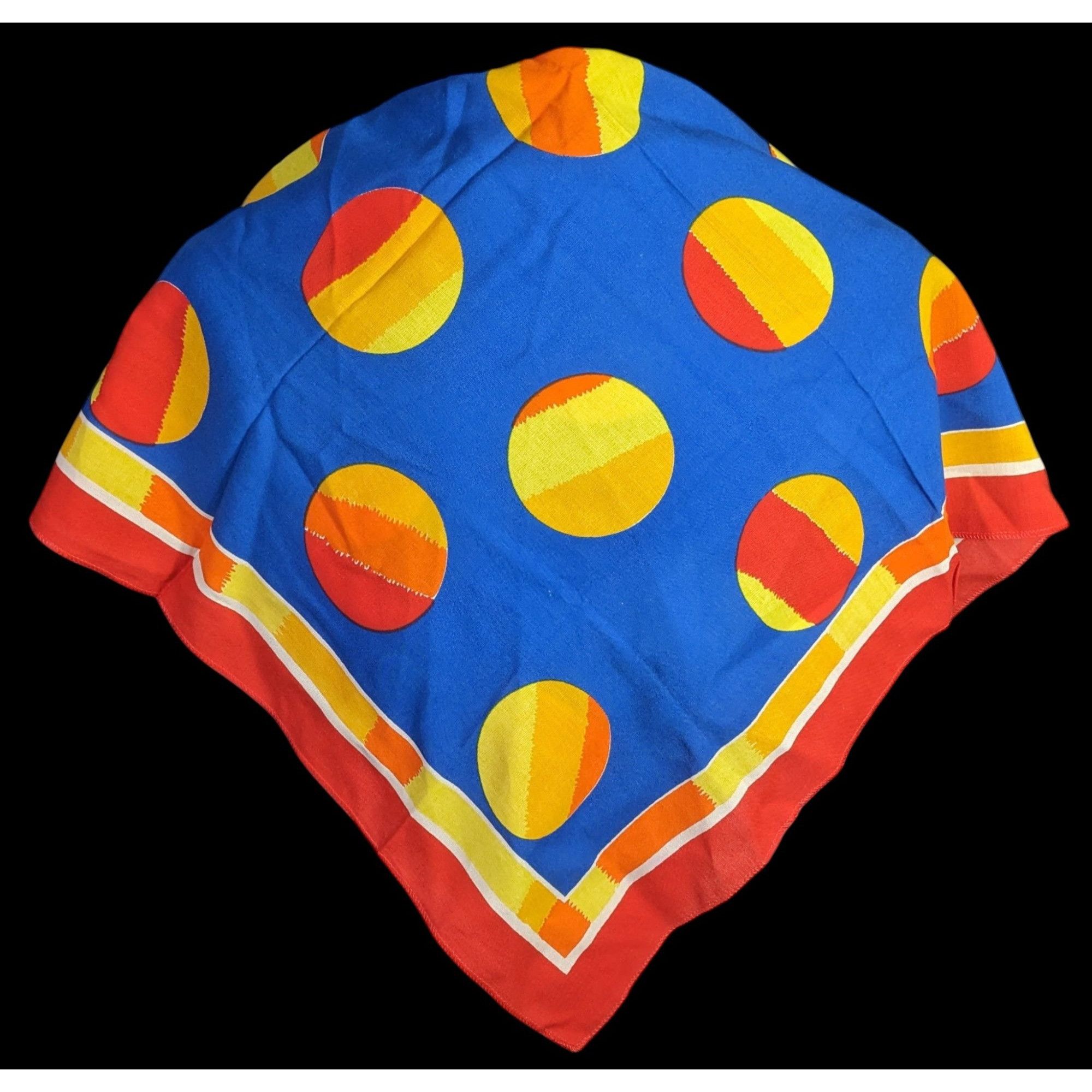 Other Vintage Soviet Headscarf Vesna 27"x27" Red & Blue Polka Dot Size ONE SIZE - 1 Thumbnail