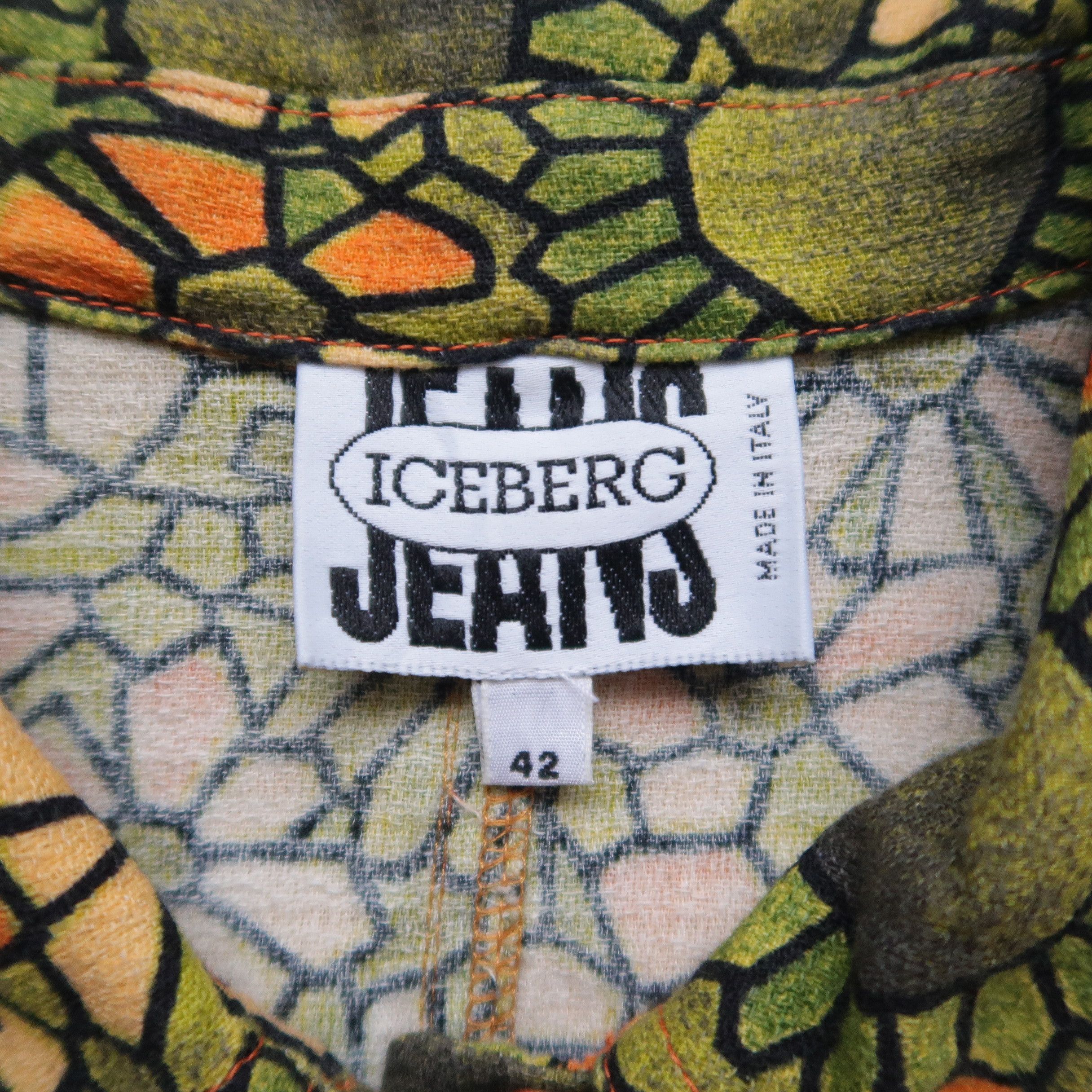 Iceberg Vintage 90s Iceberg Jeans Floral Geometric Boxy Jacket Size US XS / EU 42 / 0 - 4 Thumbnail