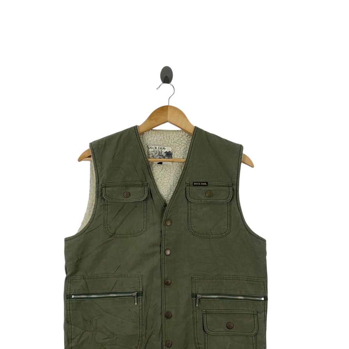 Vintage Vintage RUCK DAM Shearling Technical Outdoor Vest Jacket Size US M / EU 48-50 / 2 - 2 Thumbnail