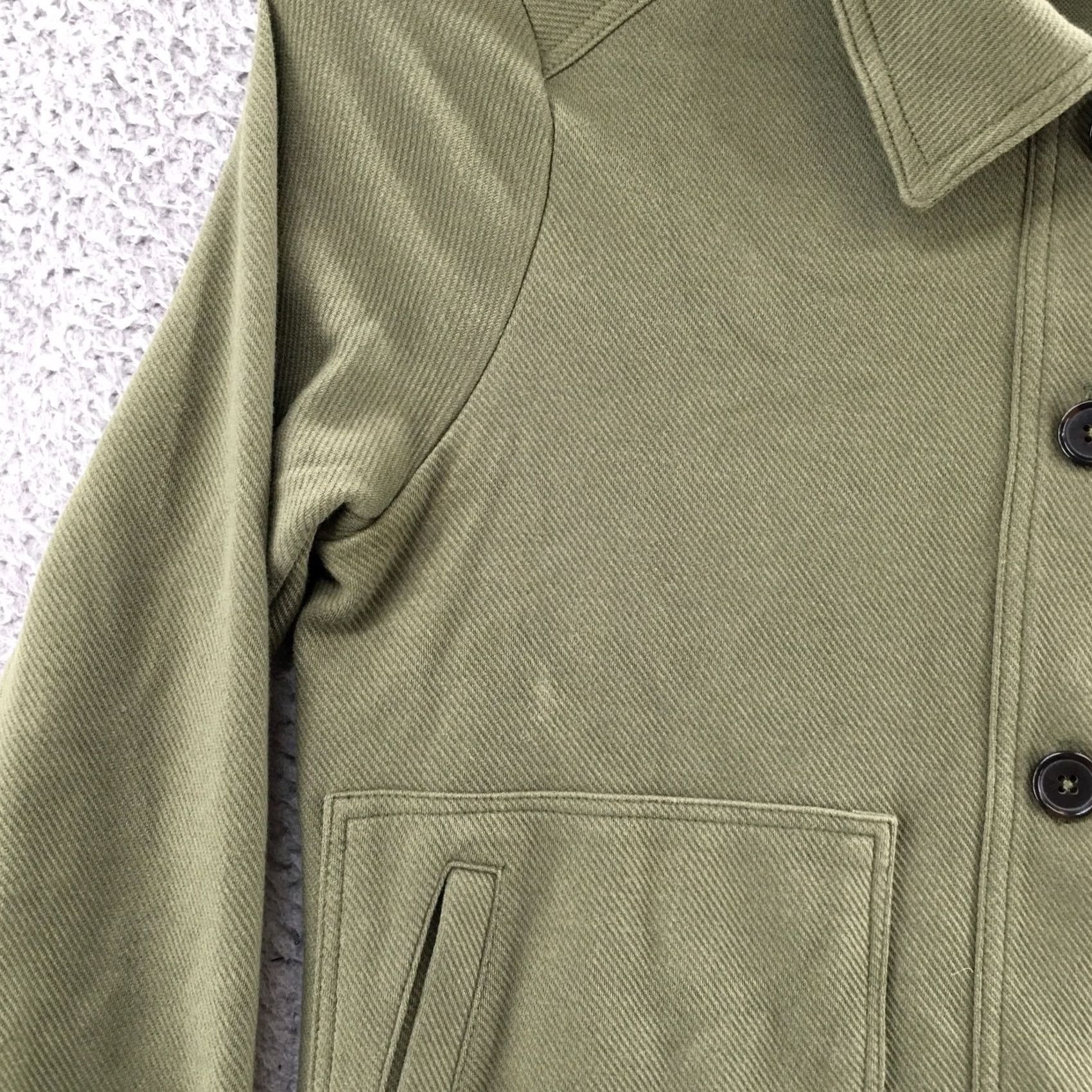 Banana Republic Banana Republic Jacket Womens M Green Cotton Blend Pockets Collared Shirt Coat Mid-Length Button Up Size M / US 6-8 / IT 42-44 - 5 Thumbnail