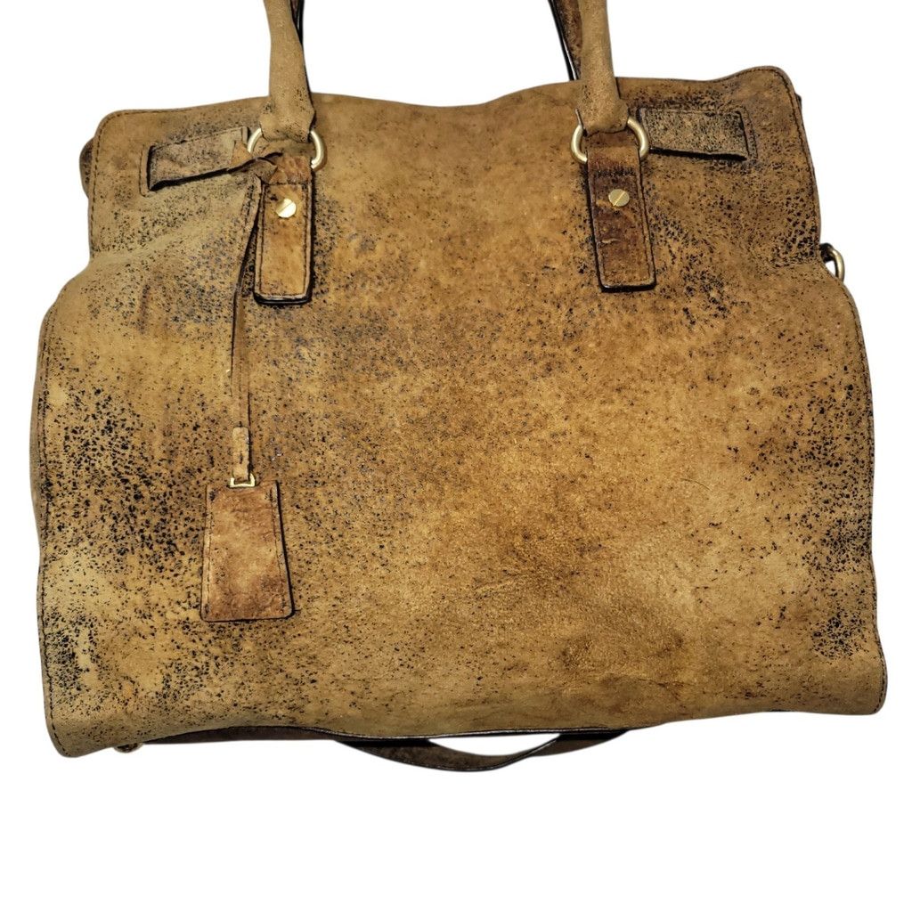 Michael Kors Michael Kors Women's Large Distressed Brown Leather Hamilton Size ONE SIZE - 5 Thumbnail