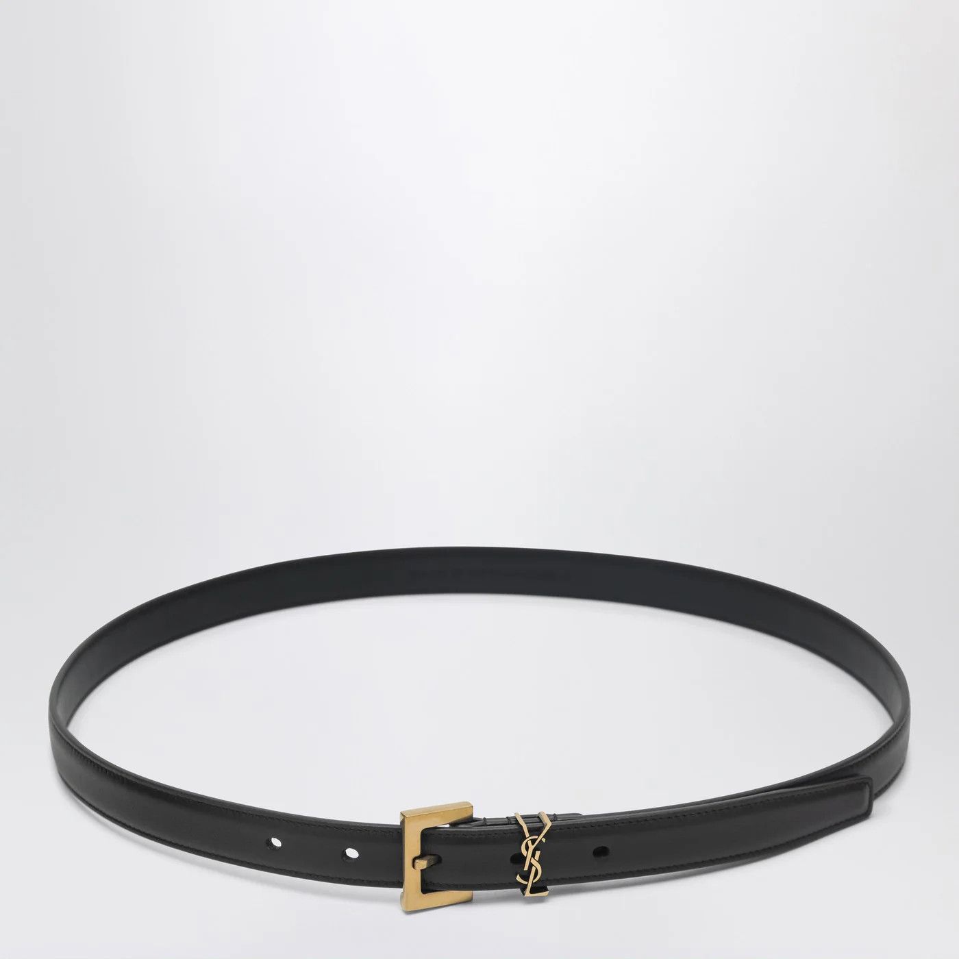 Saint Laurent Paris o1d2blof0526 Size: 80 IT / Cassandre Leather Belt in Black Size ONE SIZE - 1 Thumbnail