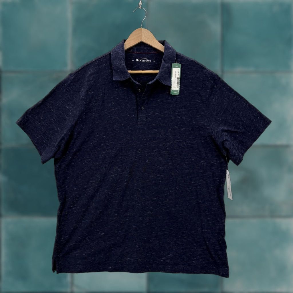 Vintage Hawker Rye Karson Spacedye Polo Shirt Mens XL Navy Blue Regular Fit Polo Shirt Navy XL Mens Size US XL / EU 56 / 4 - 1 Thumbnail