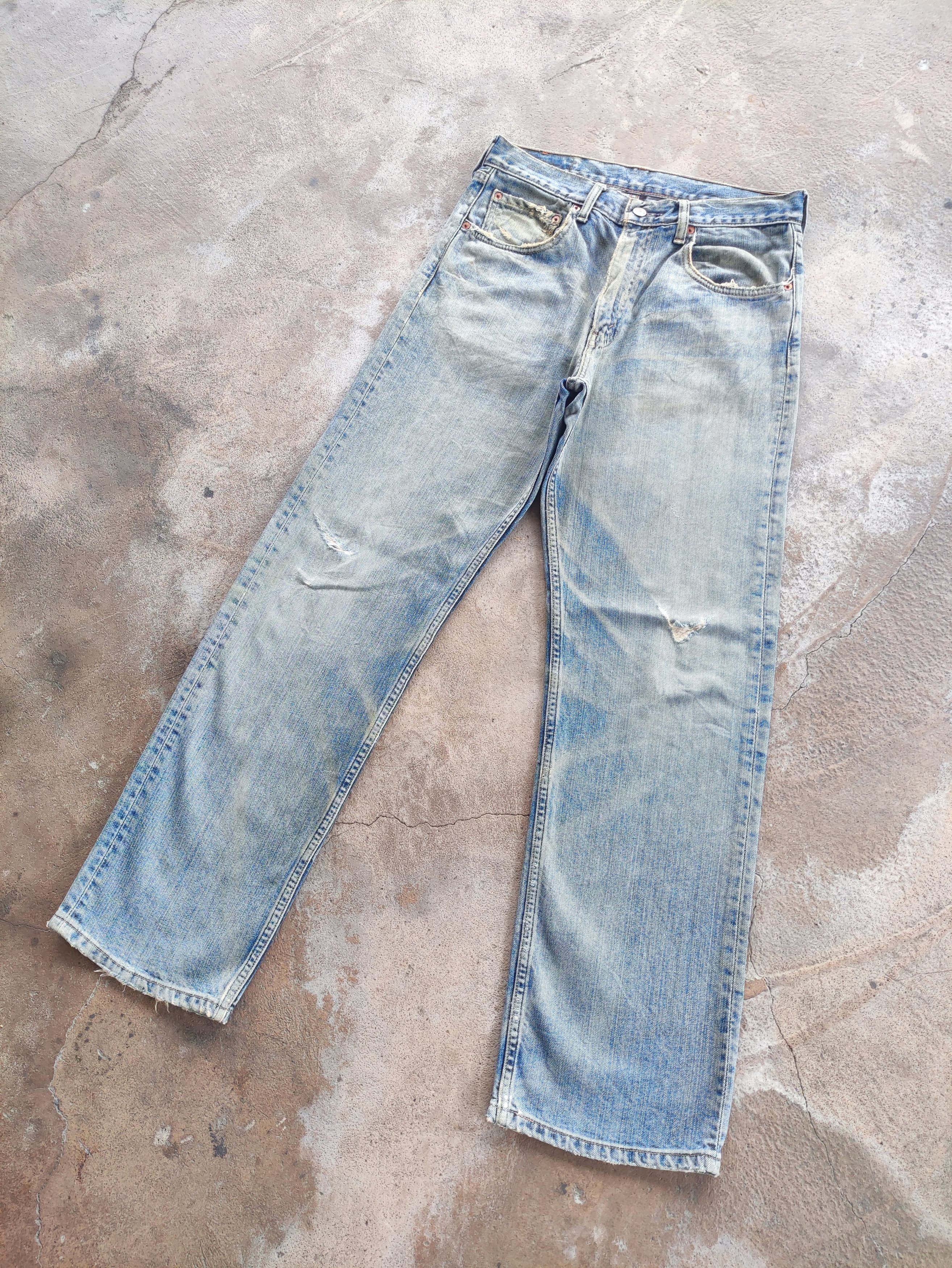 Levi's Vintage Levi's Brand Baggy Denim Ripped Faded Pants Size US 31 - 2 Thumbnail