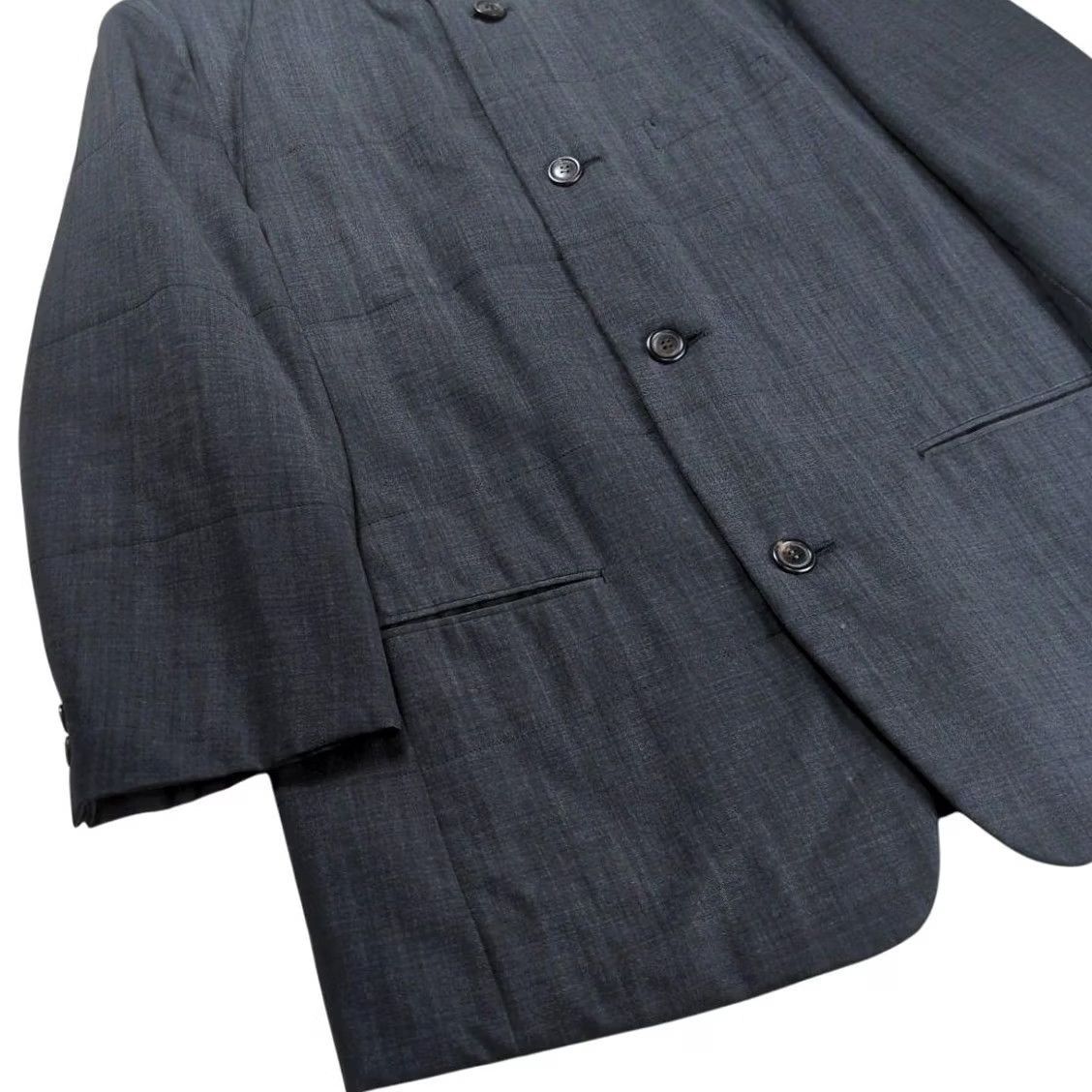 Issey Miyake ISSEY MIYAKE Wool Gabardine Mao Collar Set-Up Men M Gray Dark Gray Wool Suit 2 Piece Casual Regular Size M Mens Size 40R - 6 Thumbnail