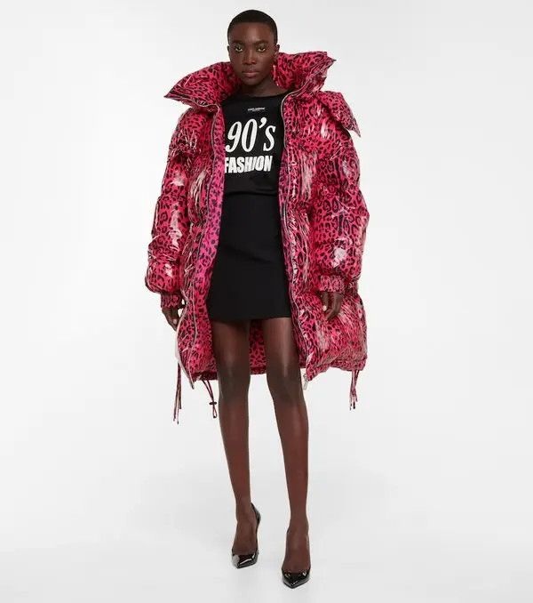 o1y0825 Leopard-Print Hooded Jacket in Fuchsia