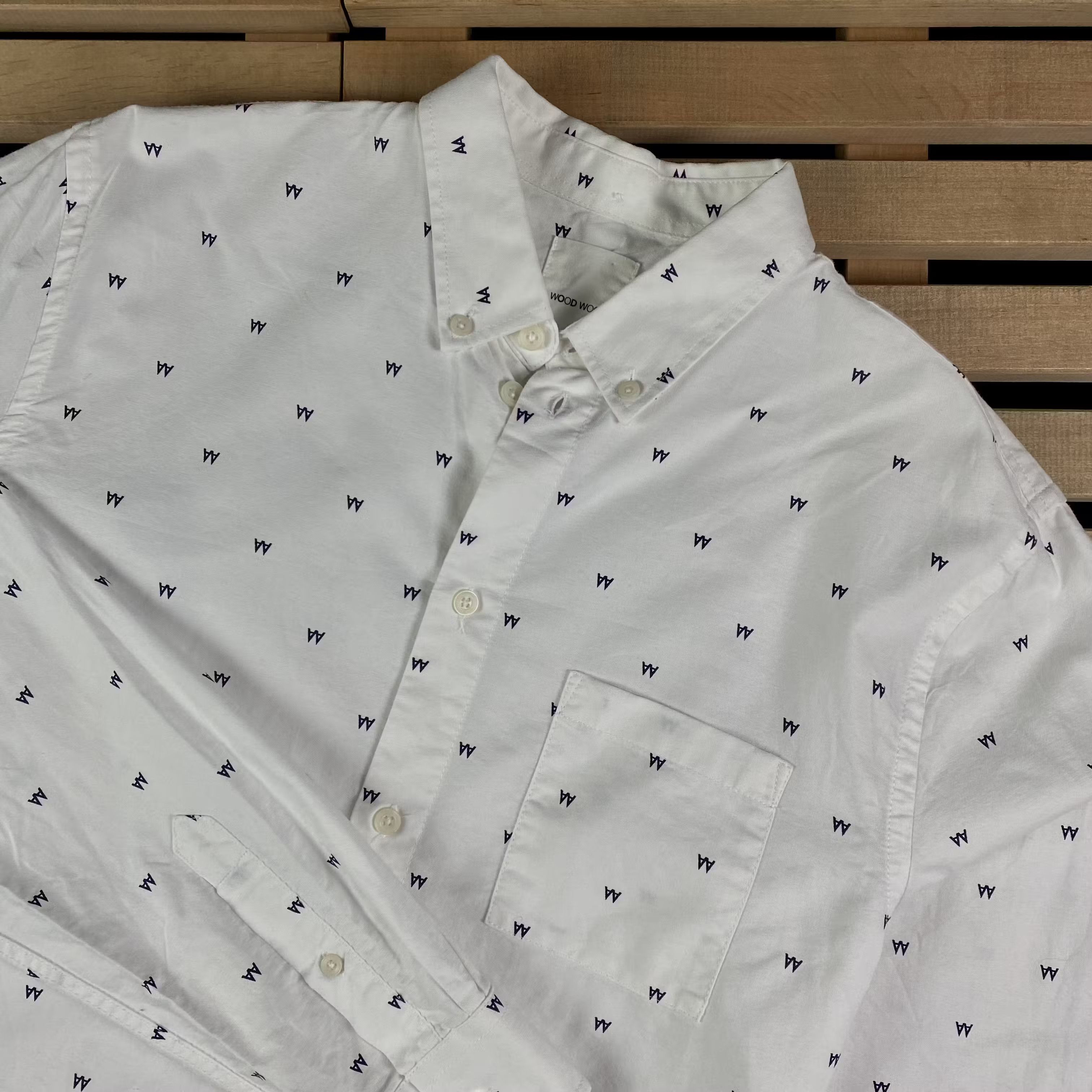 Wood Wood Mens Shirt Long Sleeve Wood Wood Monogram Size L Size US L / EU 52-54 / 3 - 2 Thumbnail
