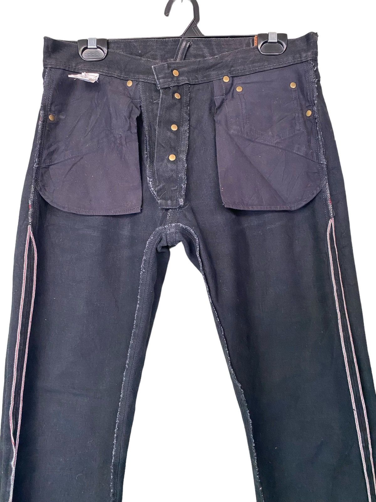 Designer The Evilact Redline Black Denim Jeans W32” Size US 32 / EU 48 - 9 Thumbnail