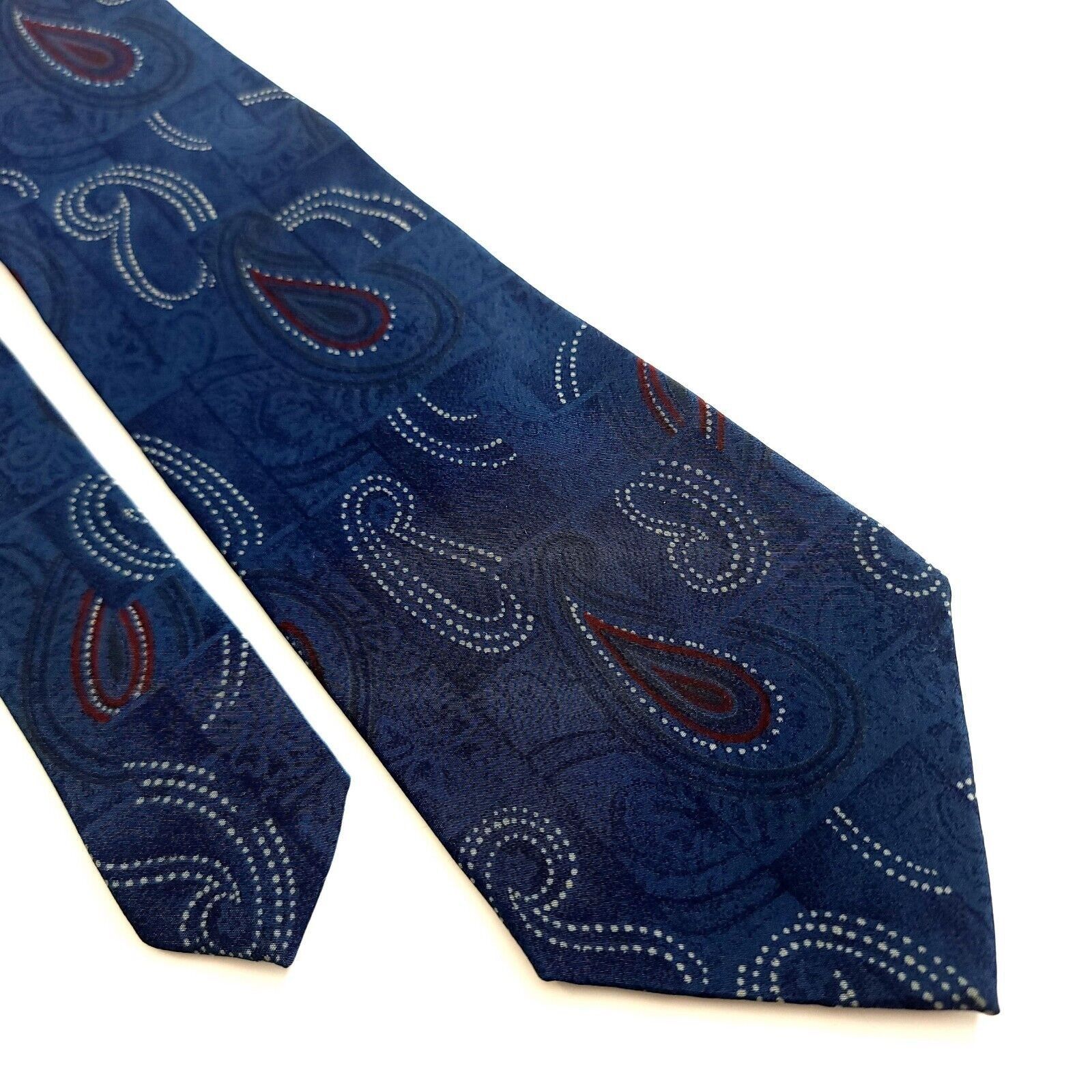 Lanvin Lanvin Paisley Print Blue Short Silk Tie Size ONE SIZE - 1 Thumbnail
