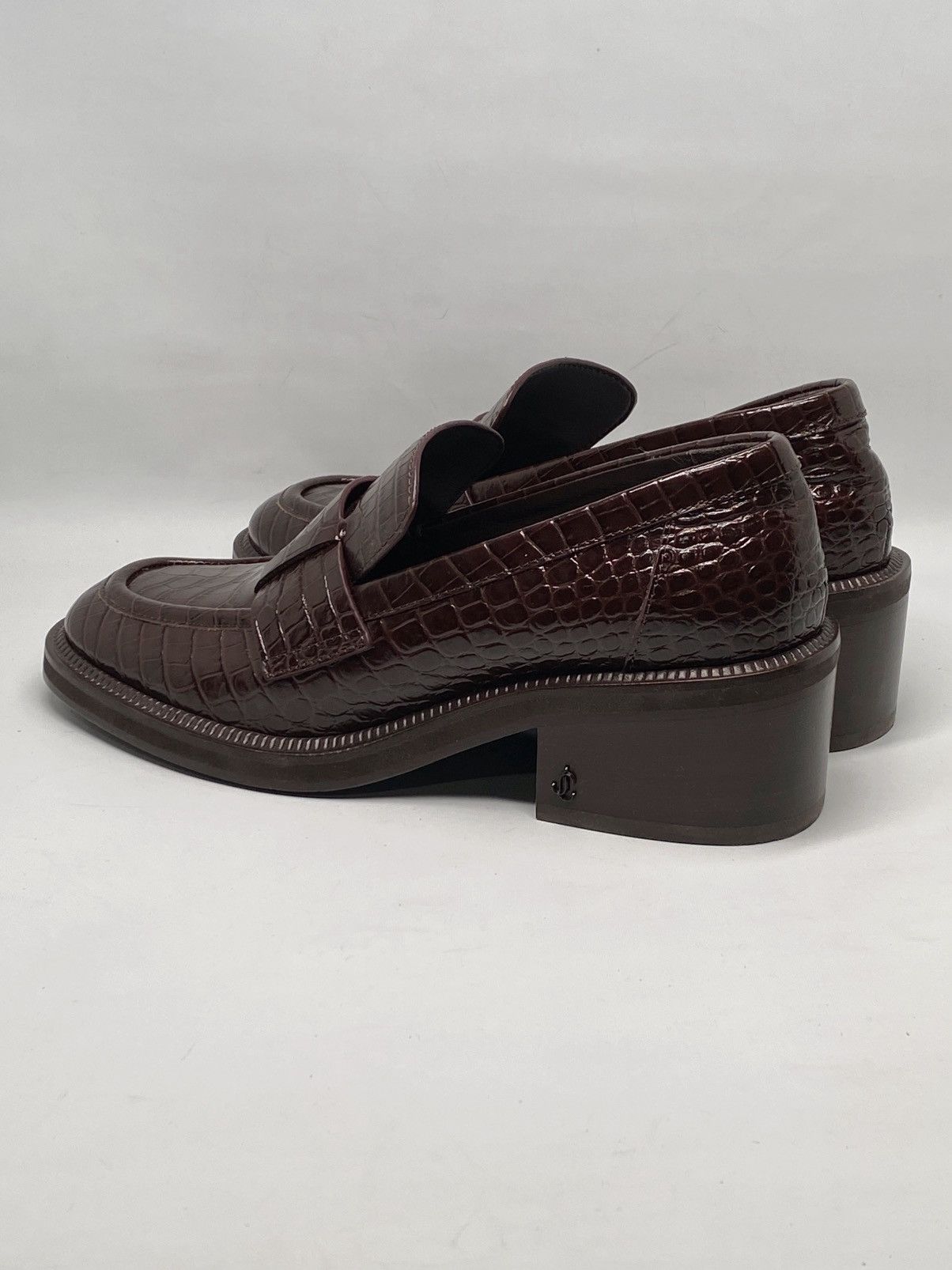 Jimmy Choo Jimmy Choo Tylor 60MM Embossed Leather Loafers size 37.5 Size US 7.5 / IT 37.5 - 10 Thumbnail