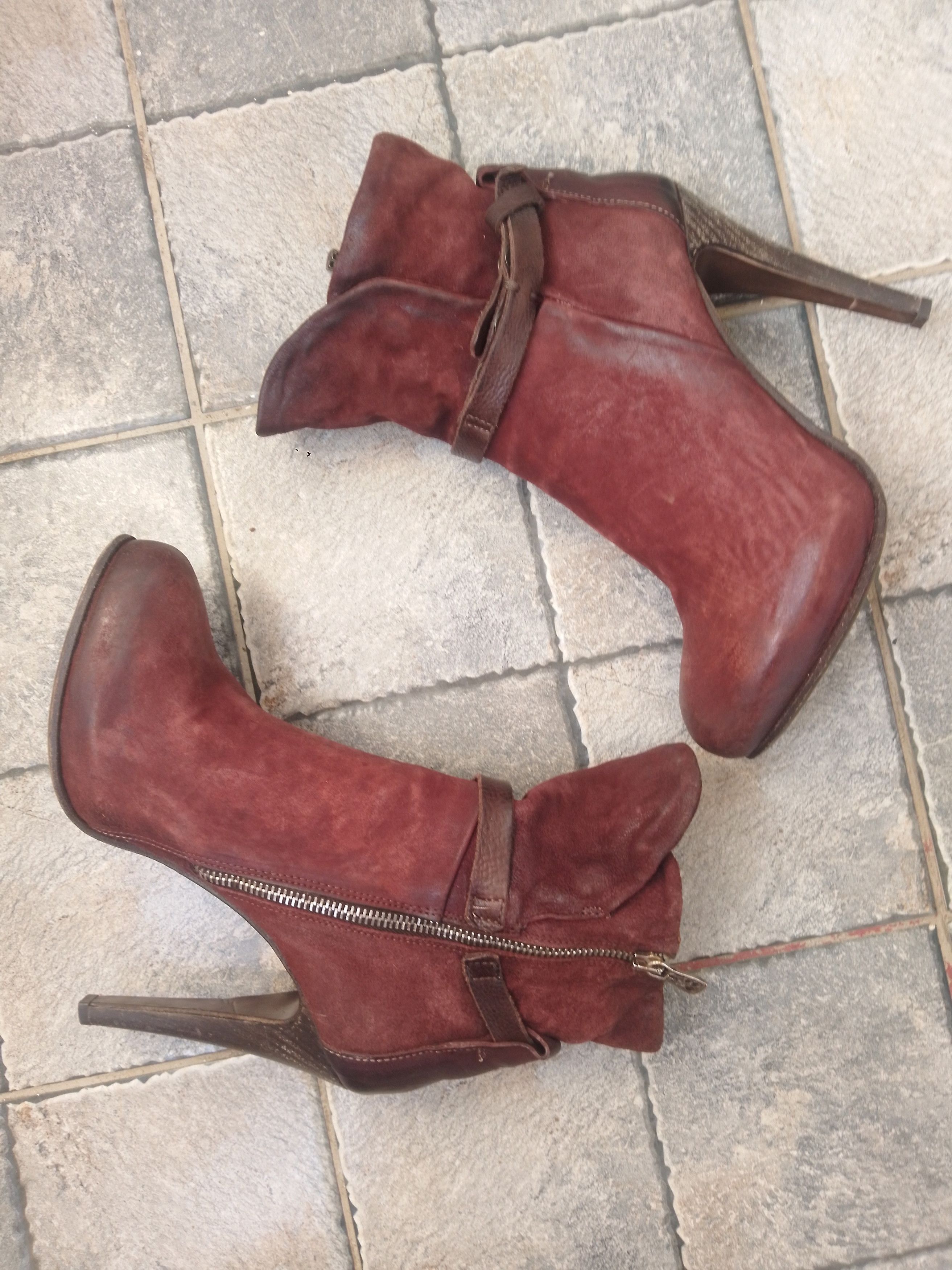 A.S.98 AS 98 Burgundy heel boots Size US 11 / IT 41 - 5 Thumbnail