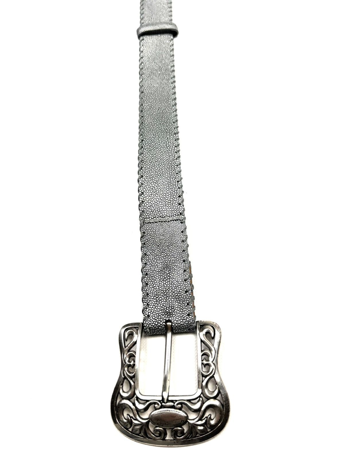 Genuine Leather Y2K Reptile’s House Stingray Leather Belt Italy McBling Size 30 - 12 Thumbnail