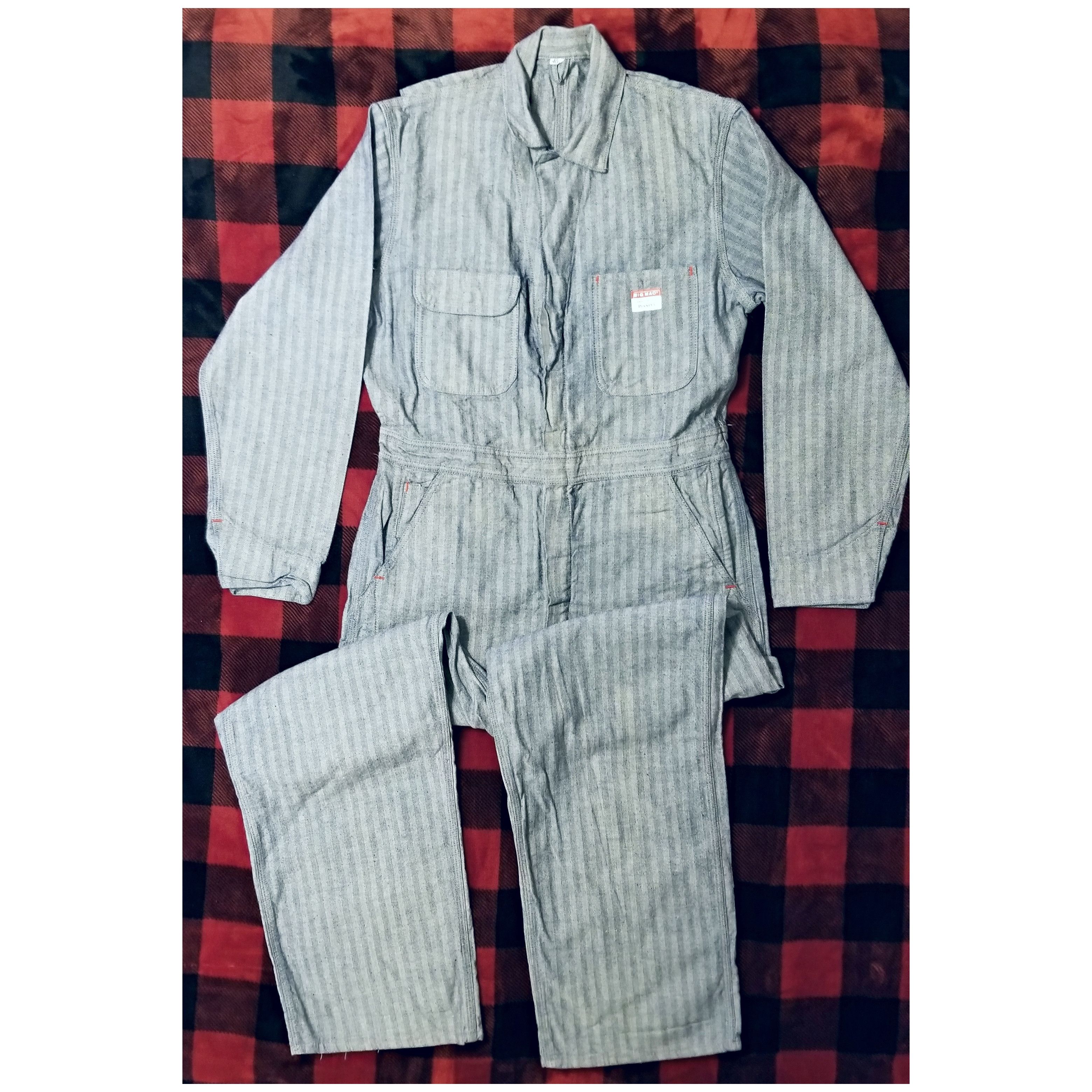 RRL Ralph Lauren ☆RARE☆VTG 1950S BIG MAC HERRINGBONE SELVEDGE DENIM COVERALLS Size US 36 / EU 52 - 3 Thumbnail