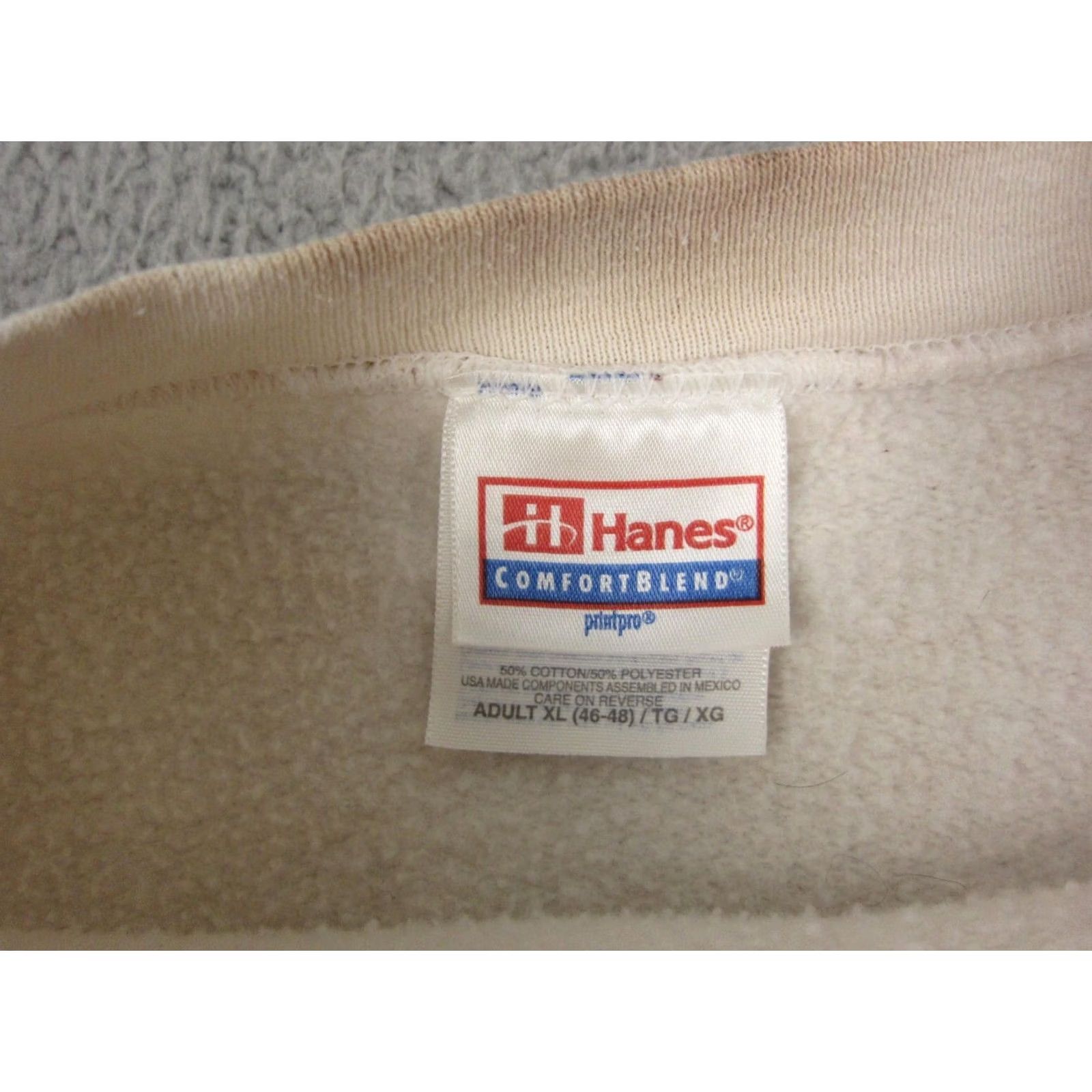 Hanes VINTAGE Hanes Sweatshirt Mens XL White Dogs I Love My French 80s 90s Pullover Crew Neck Long Sleeve Cotton Polyester Jersey Shirt Size US XL / EU 56 / 4 - 4 Thumbnail