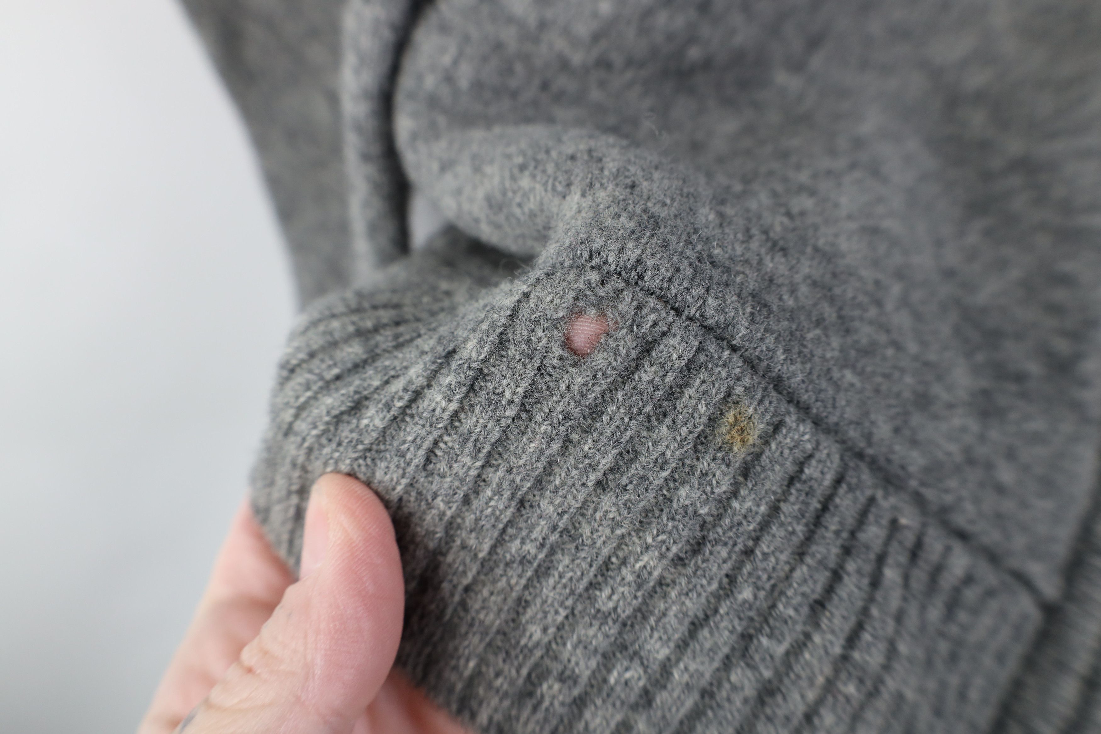 Gap Vintage 90s Gap Lambswool Knit Full Zip Hoodie Sweater Gray Size US L / EU 52-54 / 3 - 4 Thumbnail