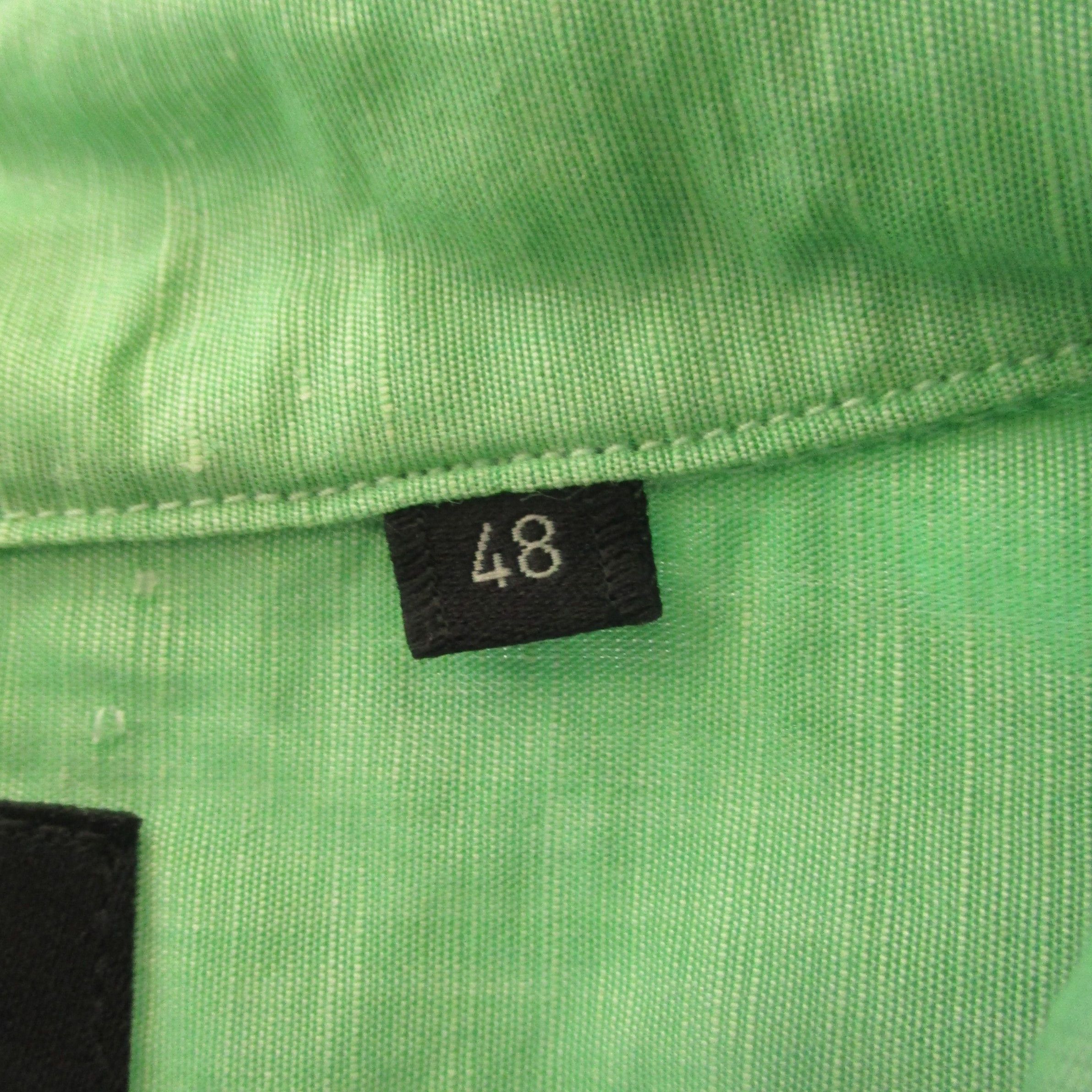 ABAHOUSE Green Color Cotton/Linen Shirt Size US M / EU 48-50 / 2 - 7 Thumbnail