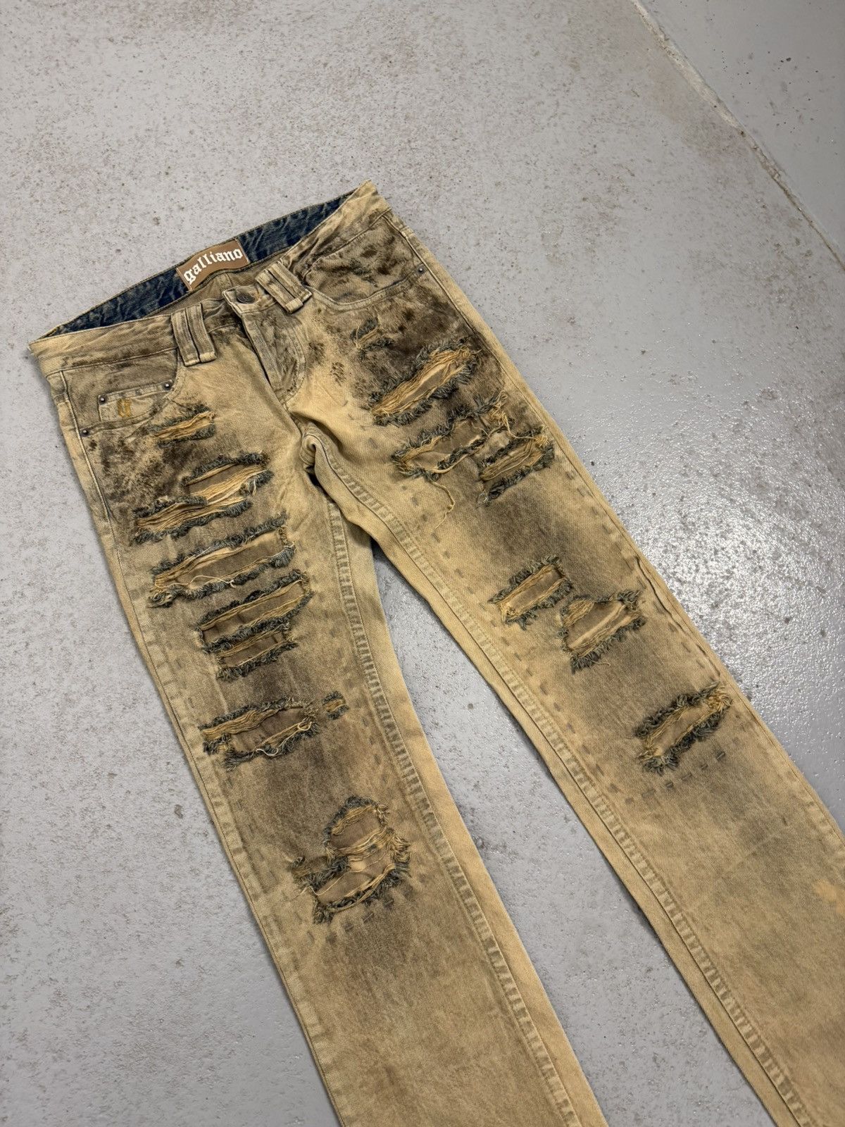 Vivienne Westwood Vintage 00s John Galliano Distressed Jeans Size US 28 / EU 44 - 3 Thumbnail