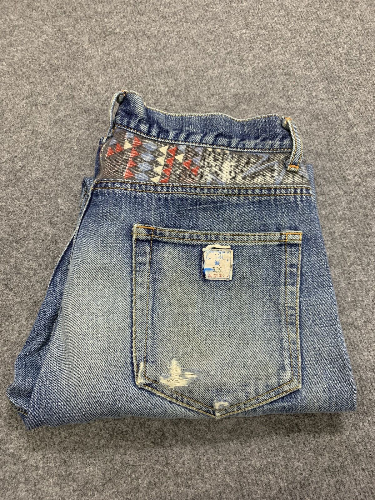 14th Addiction DISTRESSED GDC SELVEDGE DENIM & NICE FADED. Size US 31 - 10 Thumbnail