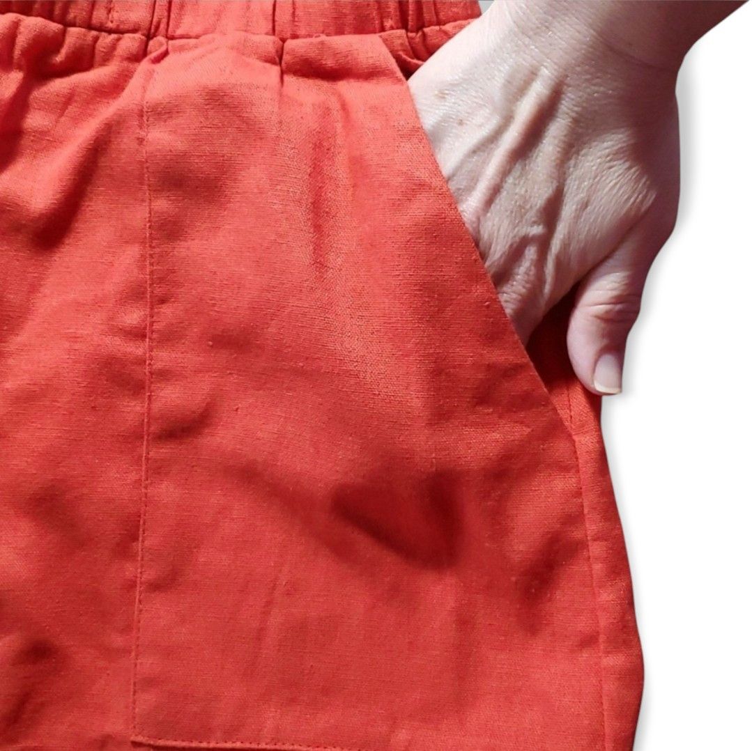 Other Lush Size L Shorts Cotton Linen Rayon Tie Front Pockets Size 34" / US 12 / IT 48 - 6 Thumbnail