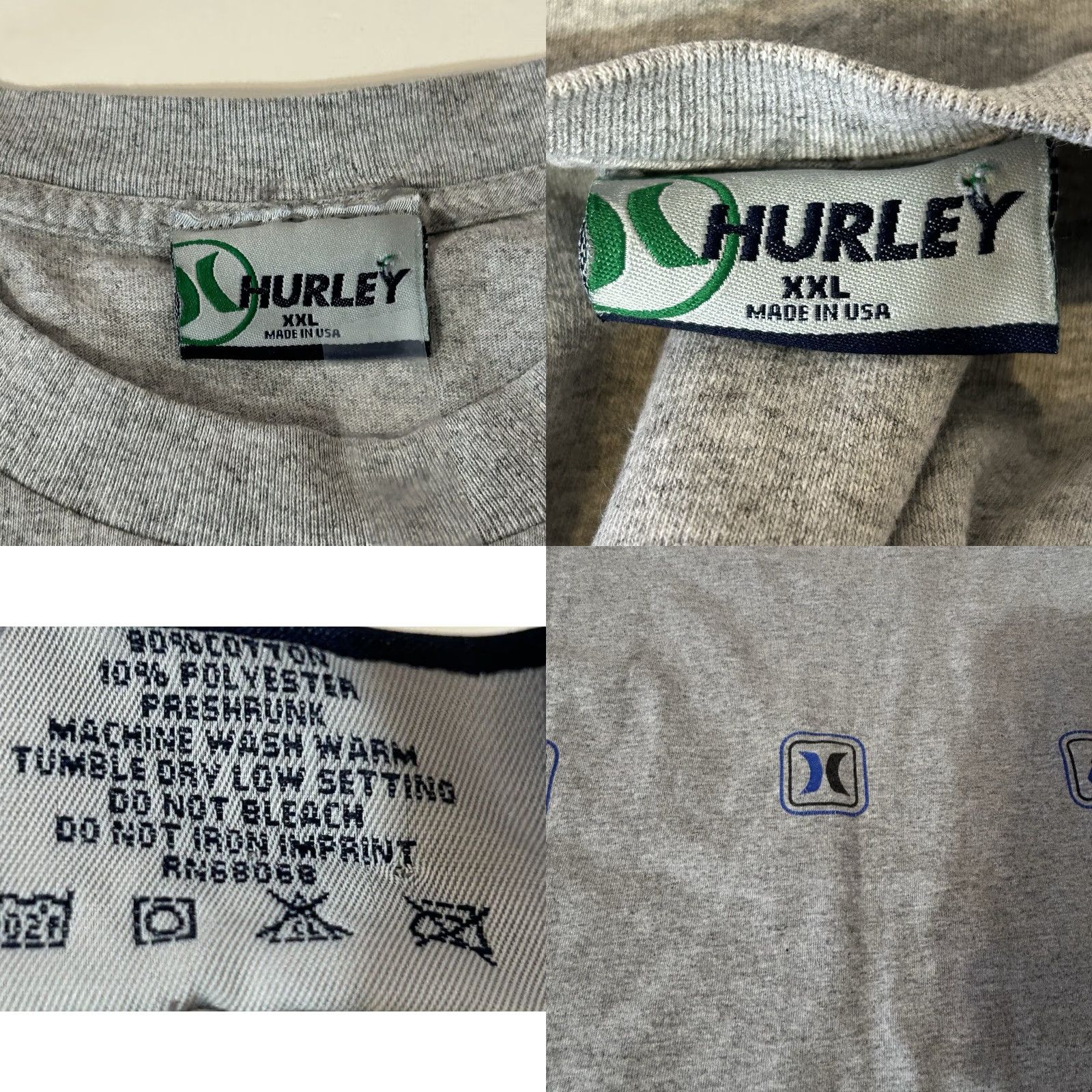 Hurley VINTAGE Hurley International Shirt Men 2XL Gray Short Sleeve Double Sided USA Crew Neck T-Shirt Hurley Beach Surf Logo Solid Cotton Polyester Size US XXL / EU 58 / 5 - 10 Thumbnail