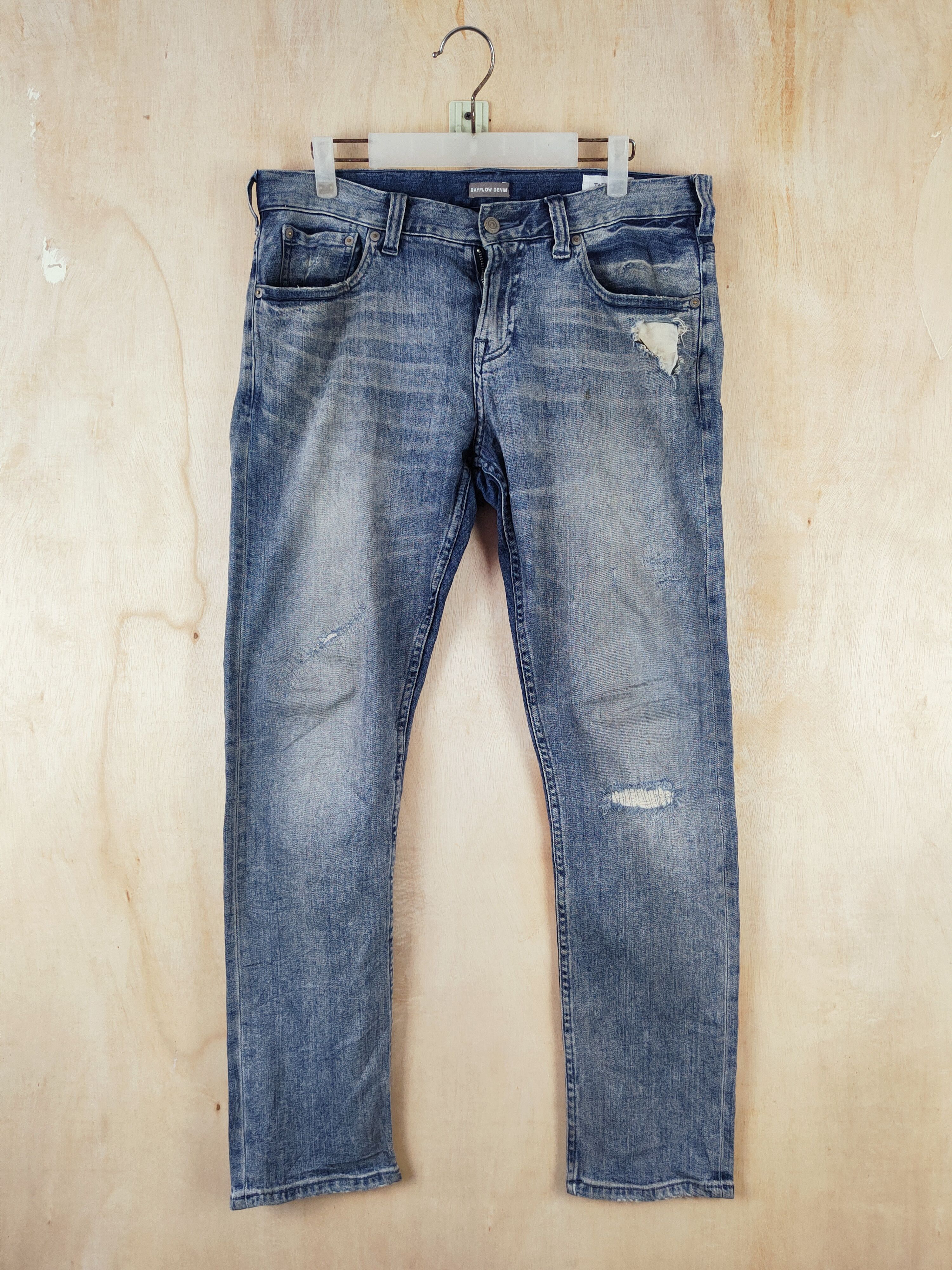 Bayflow Blue Faded Distressed Ripped Jeans #S2652