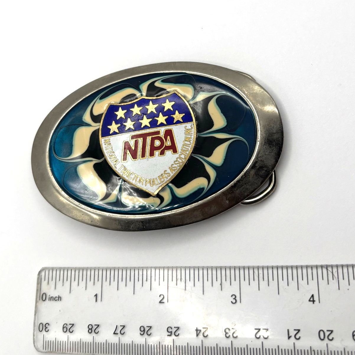 Other Vintage Silver & Blue Belt Buckle Size ONE SIZE - 2 Thumbnail