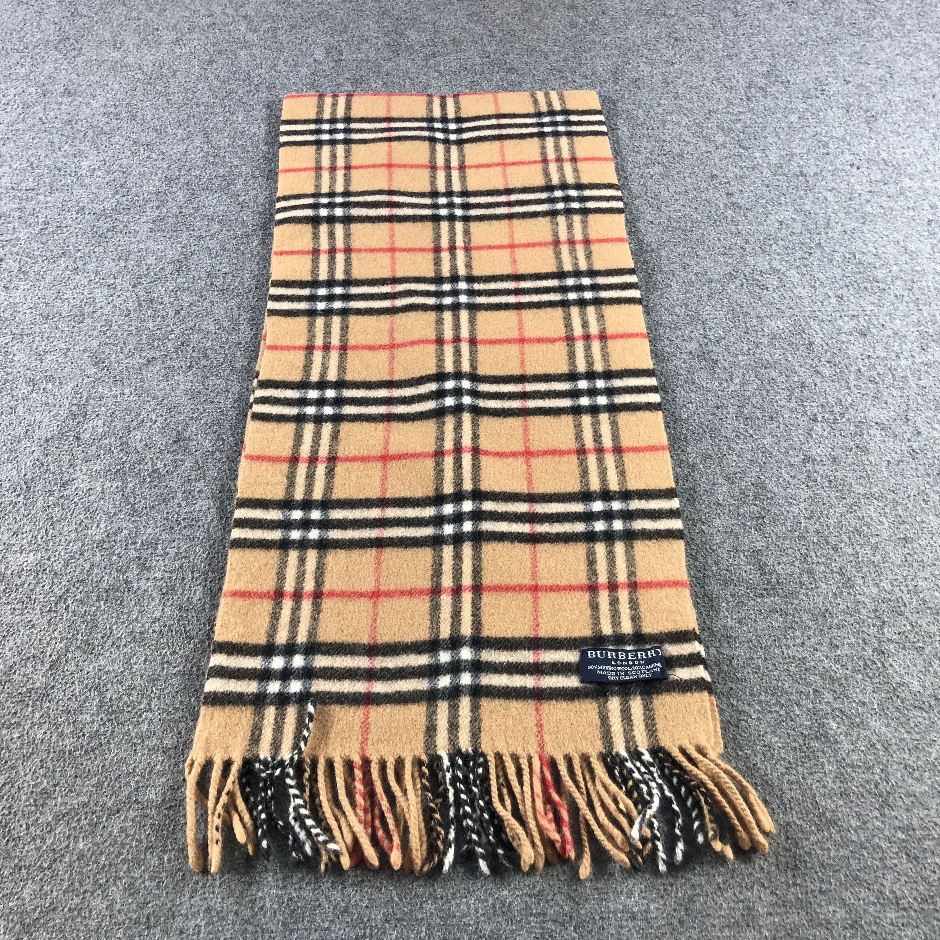 Burberry Burberry Tan Nova Check Merino/Cashmere Scarf Muffler V2915 Size ONE SIZE - 2 Thumbnail