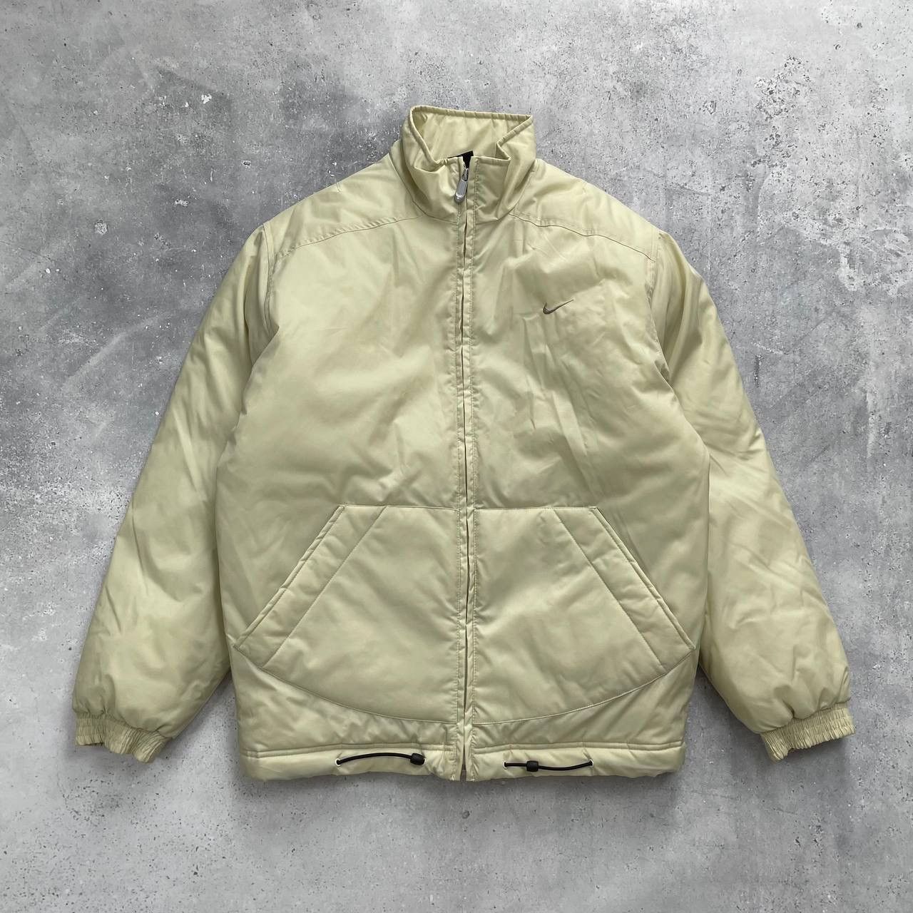 Nike × Vintage Vintage 2000s Nike Nylon Puffer Y2K Jacket Beige Size S Size US S / EU 44-46 / 1 - 1 Thumbnail