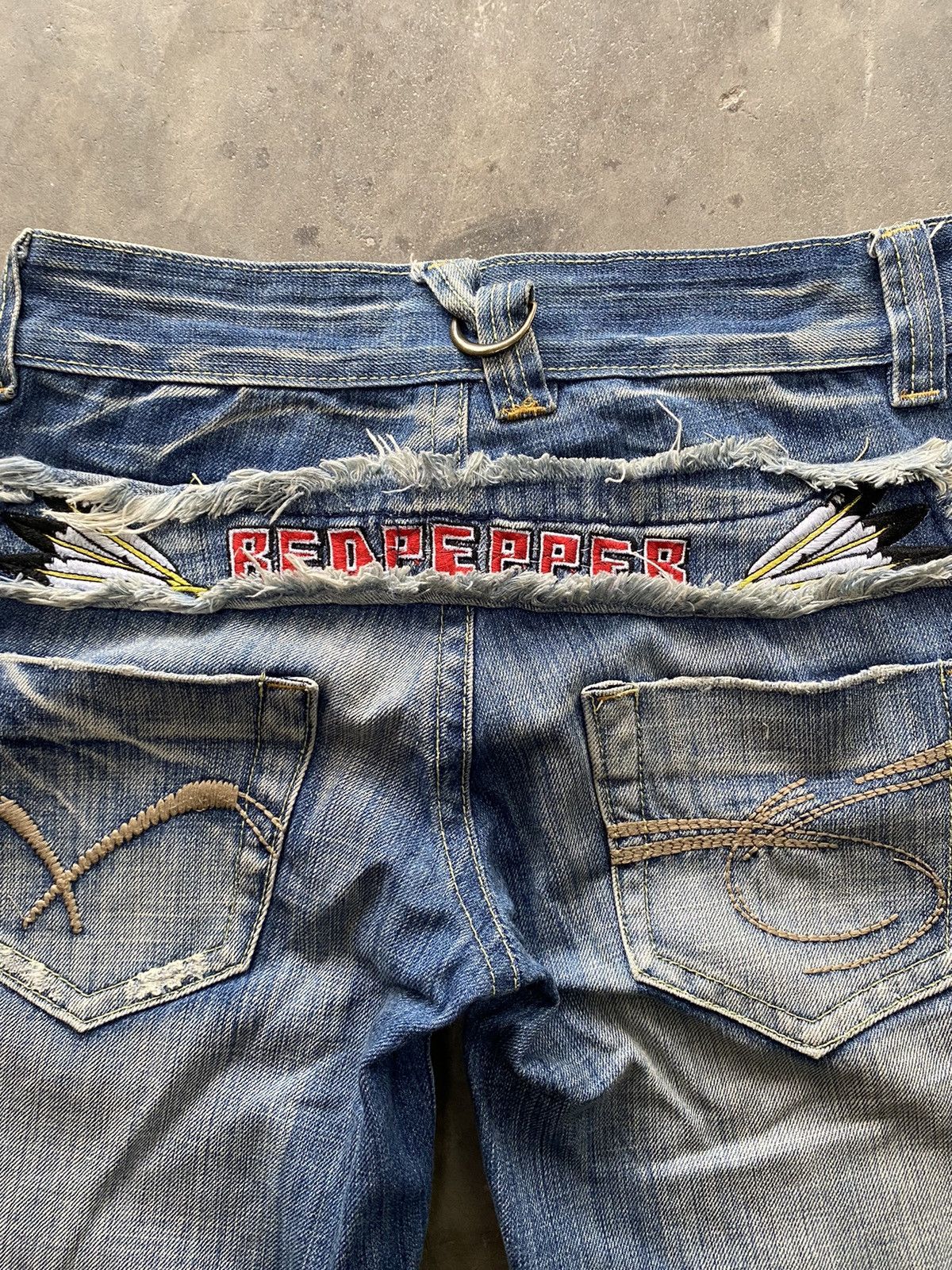 Hysteric Glamour × If Six Was Nine × Le Grande Bleu (L.G.B.) Baggy Flare Japan Red Paper Low Rise Wide Leg Size US 28 / EU 44 - 19 Thumbnail