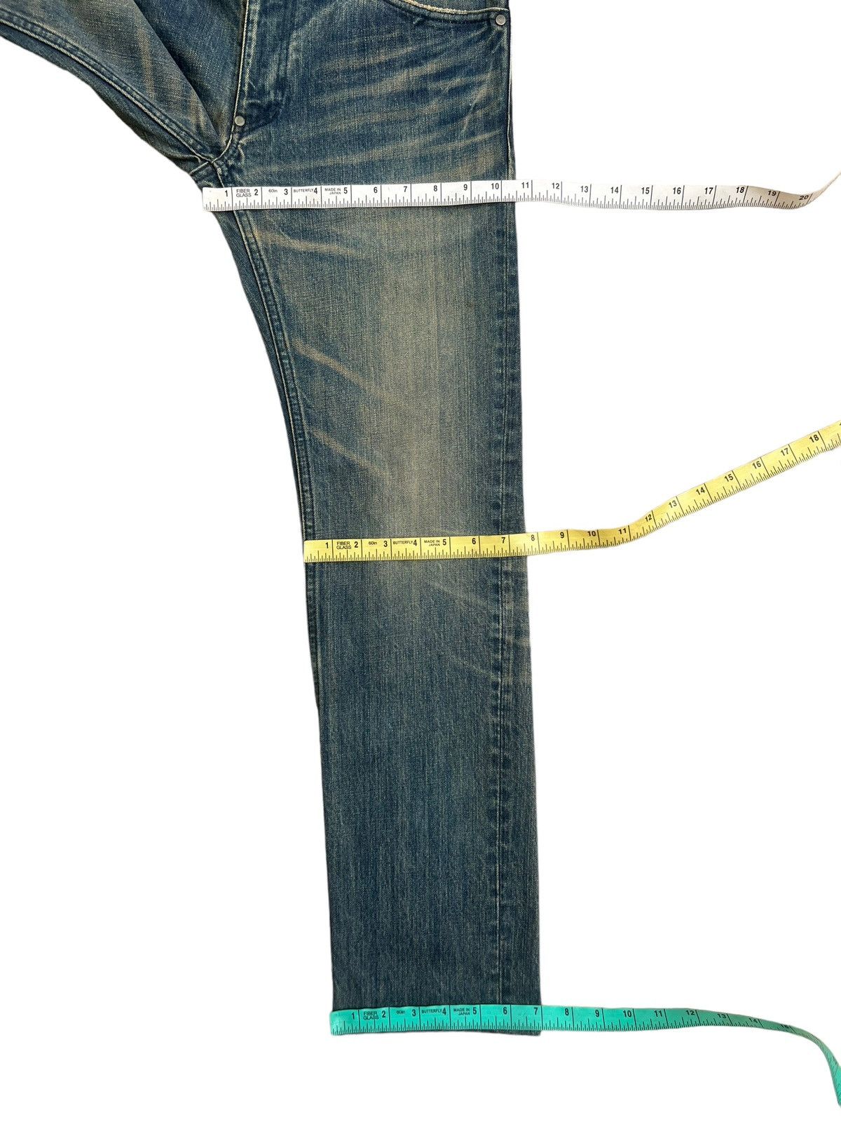 Japanese Brand Vintage Pledge Japan Distressed Muddy Denim Slim Jeans Size US 31 - 4 Thumbnail