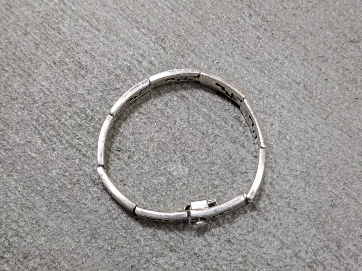 Jewelry Stainless Steel Bracelet Taxco Mexico Rectangle Panel Size ONE SIZE - 9 Thumbnail