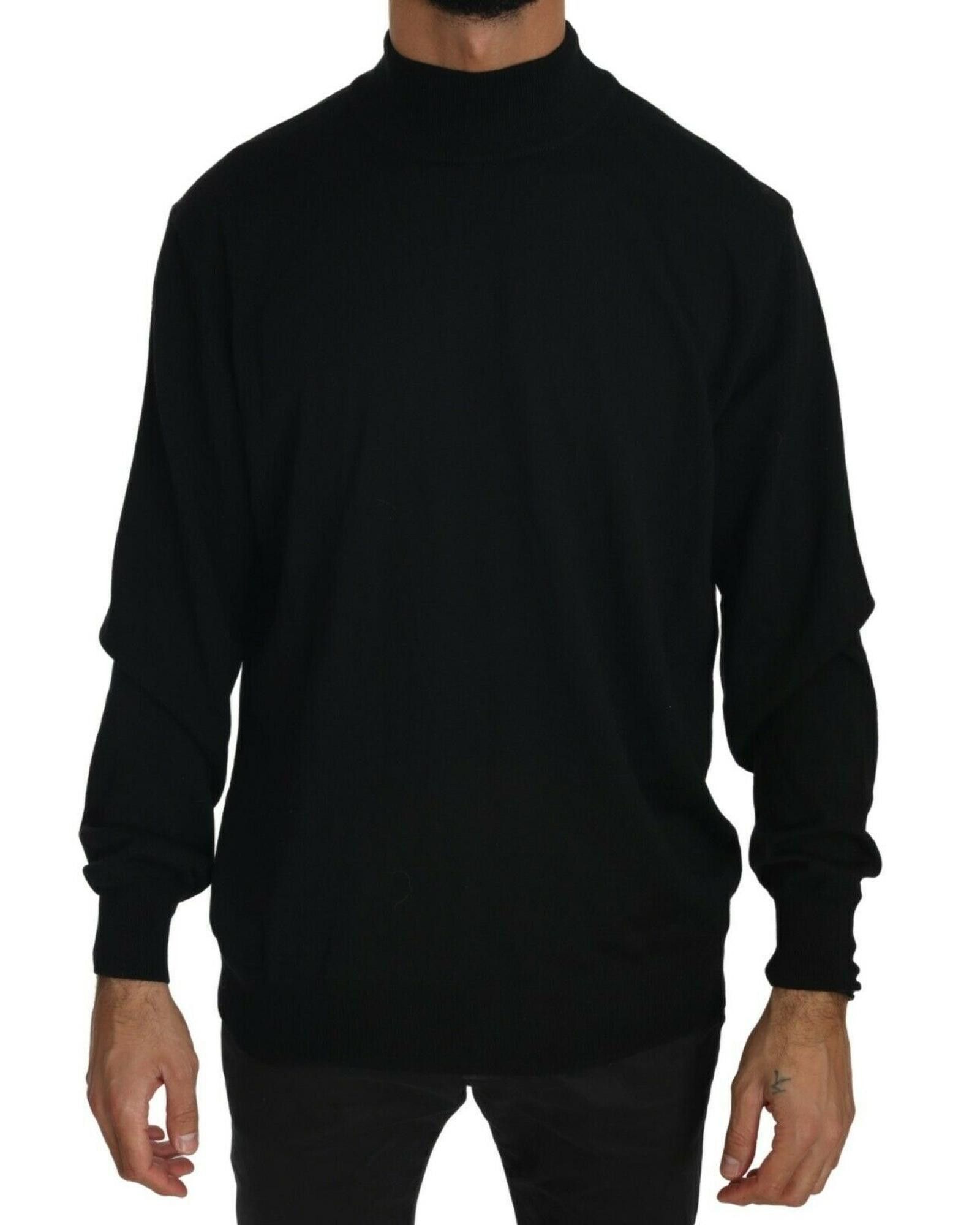 image of Mila Schon Gorgeous Pullover Sweater In Virgin Wool in Black, Men's (Size Large)
