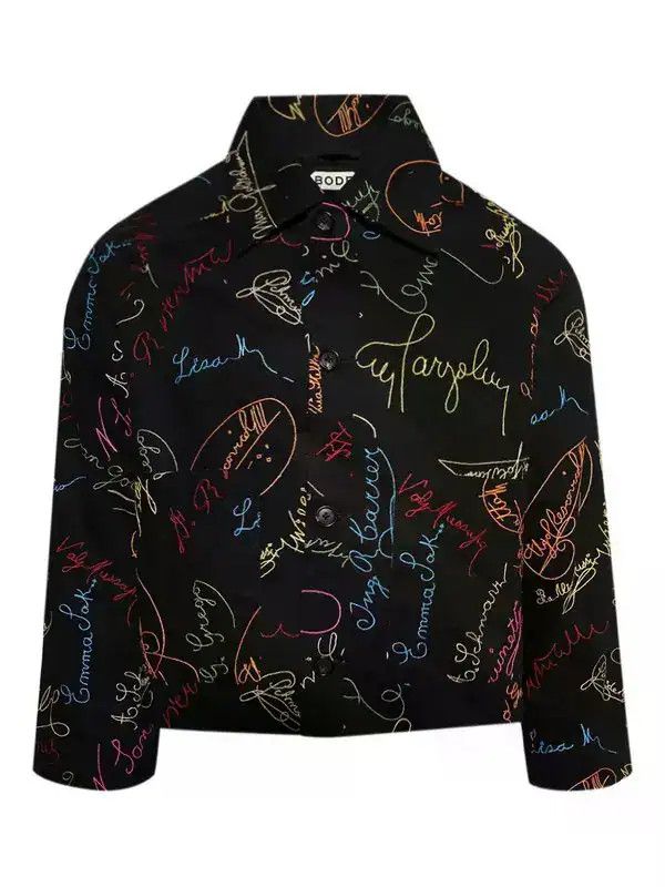 Bode o1mle0226 Signature Scrawl Jacket in Black Size US M / EU 48-50 / 2 - 1 Thumbnail