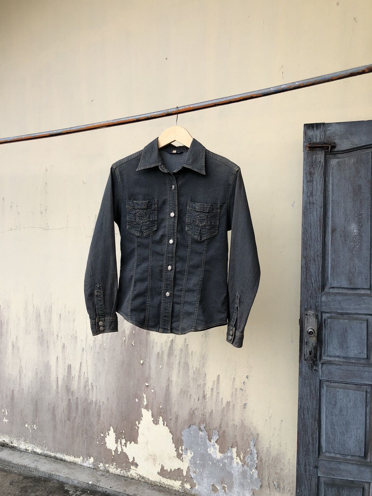 Vintage Flash Stretch Button Faded Distressed Japanese Babes Style Size M / US 6-8 / IT 42-44 - 20 Thumbnail