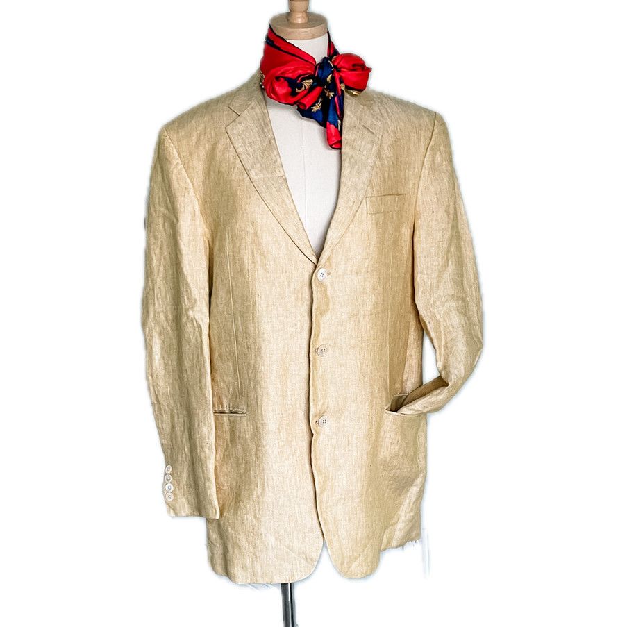 Vintage Vintage Hickey Freeman hemp/linen herringbone blazer 42L | Grailed