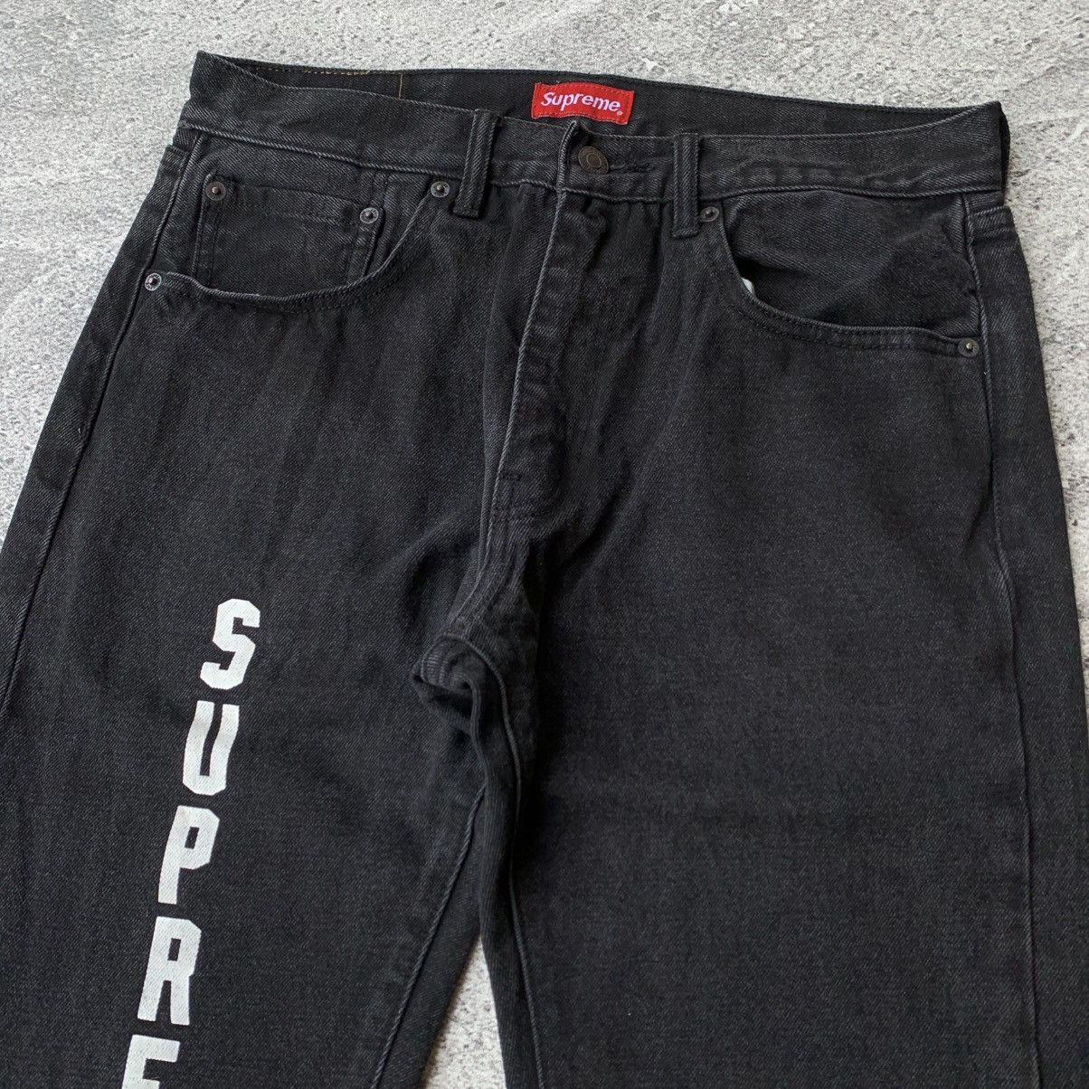 Levi's × Supreme Supreme x Levi’s Black Wash Denim Jeans Size US 31 - 3 Thumbnail
