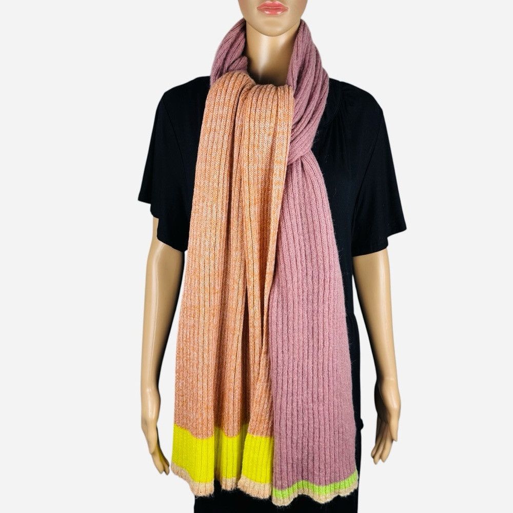 Anthropologie New Anthropologie Colorblock Stripe Wool Blend Scarf 20 x 8 Size ONE SIZE - 5 Thumbnail