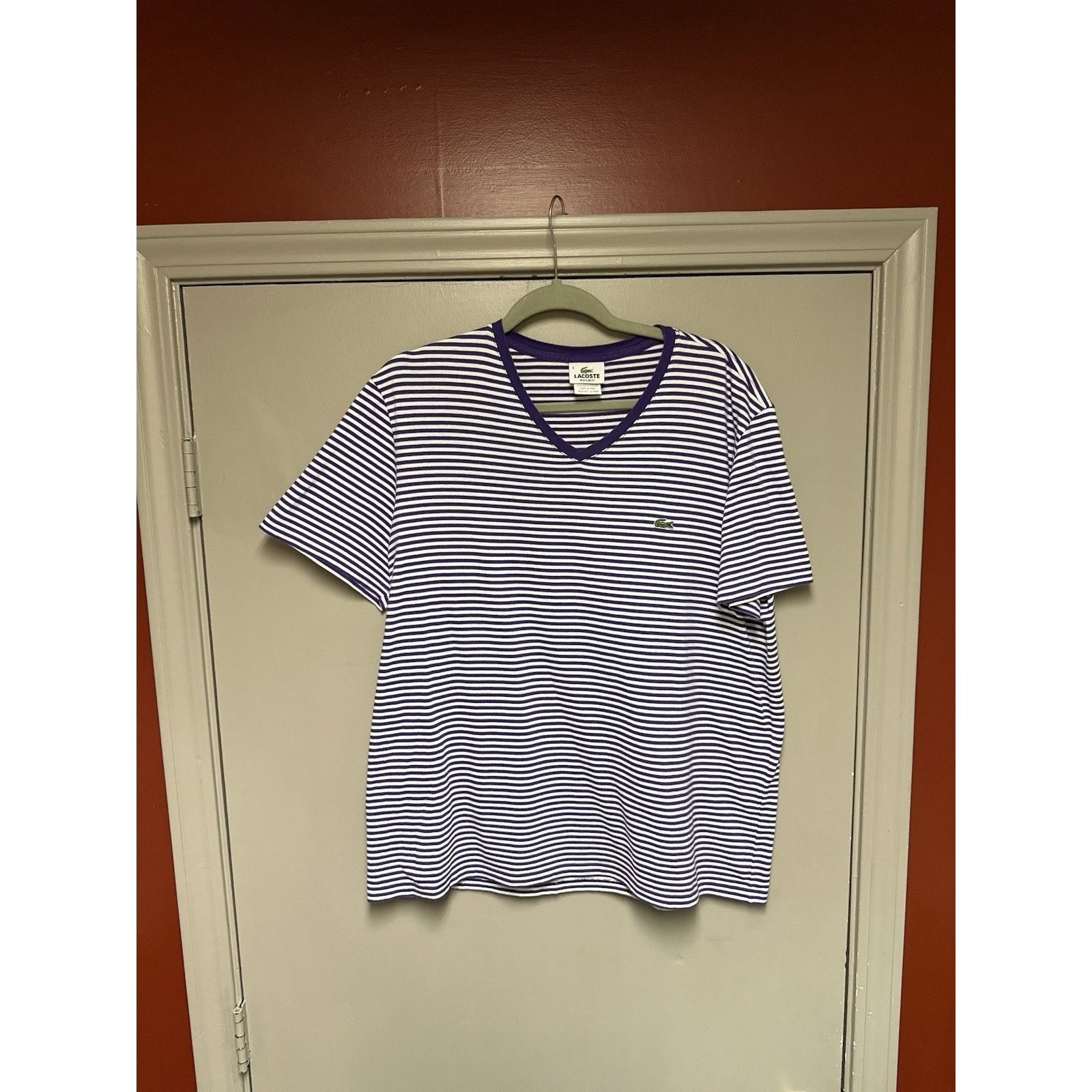 Lacoste Lacoste Short Sleeve V-Neck T Shirt Size 6 L Size US XL / EU 56 / 4 - 1 Thumbnail