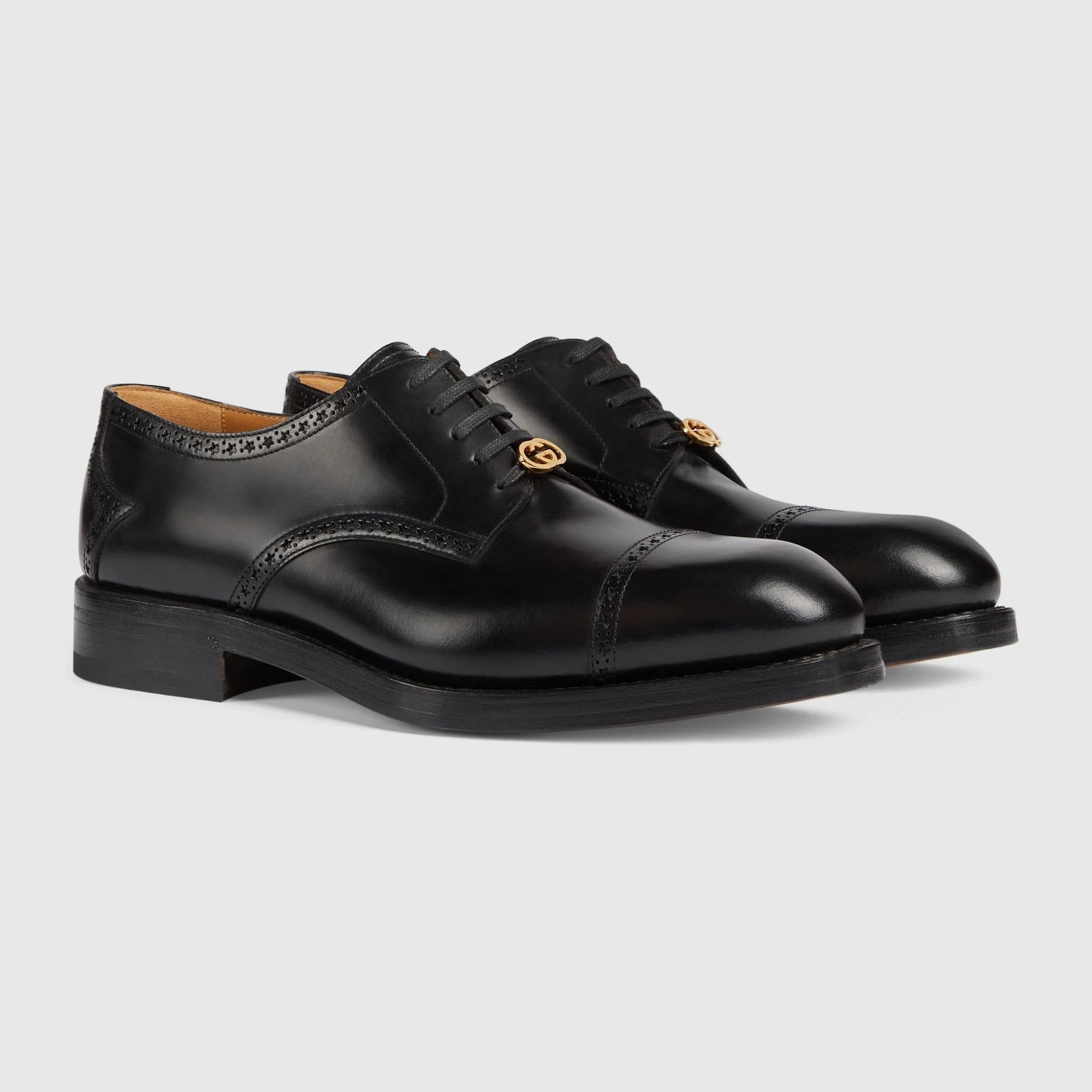 Gucci o1mt1gz0225 Lace-Up Shoes With Brogue Details in Black Size US 14 / EU 47 - 3 Thumbnail