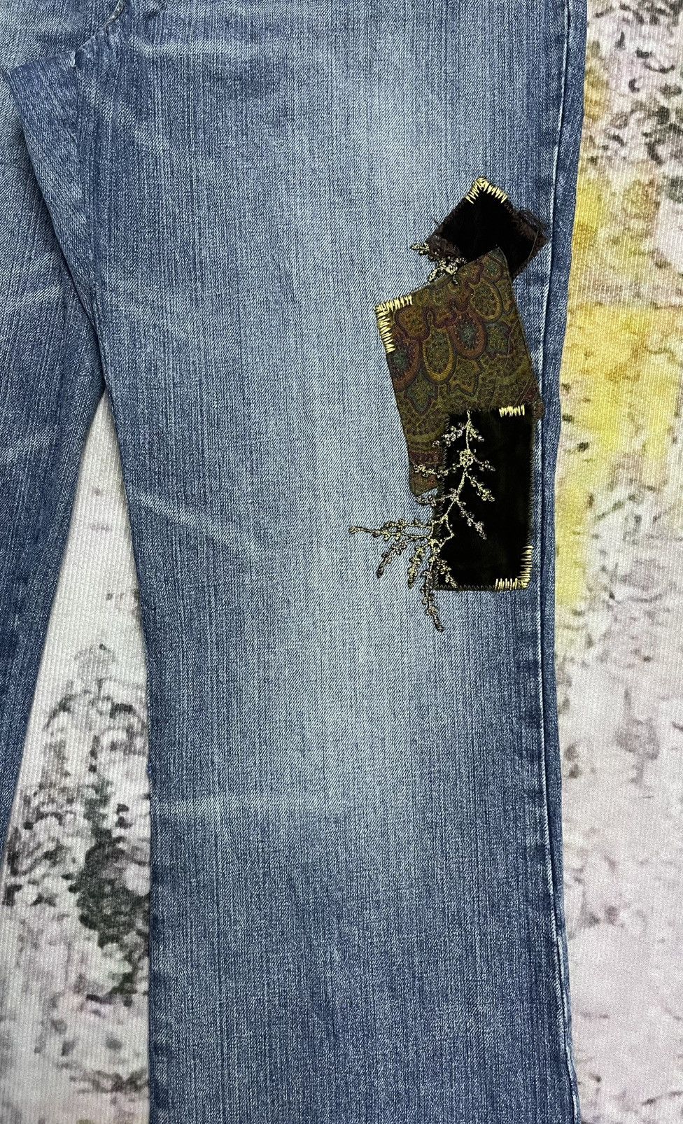Lauren Ralph Lauren × Polo Ralph Lauren × Vintage Flare Vintage Laurent Jeans Co with Patches Size US 33 - 7 Thumbnail