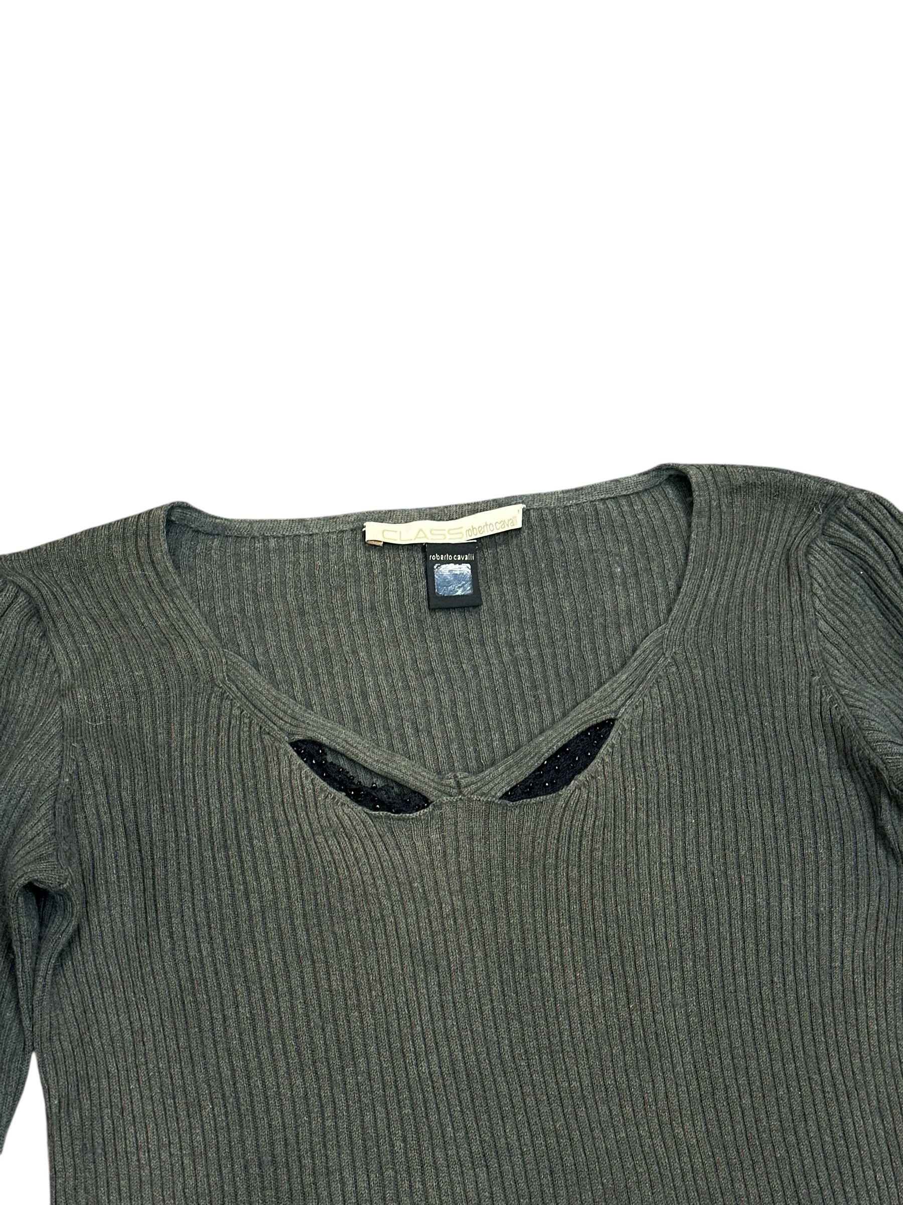 Roberto Cavalli Cavalli military avant-garde army sweater Size S / US 4 / IT 40 - 2 Thumbnail